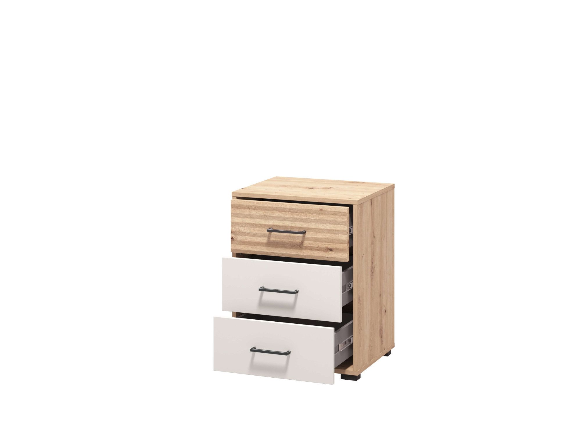 INOSIGN Nachtkastje Modena nachtkastje met 2 of 3 lades FSC®-gecertificeerd trendy kleur cashmere, ideaal voor kleine ruimtes