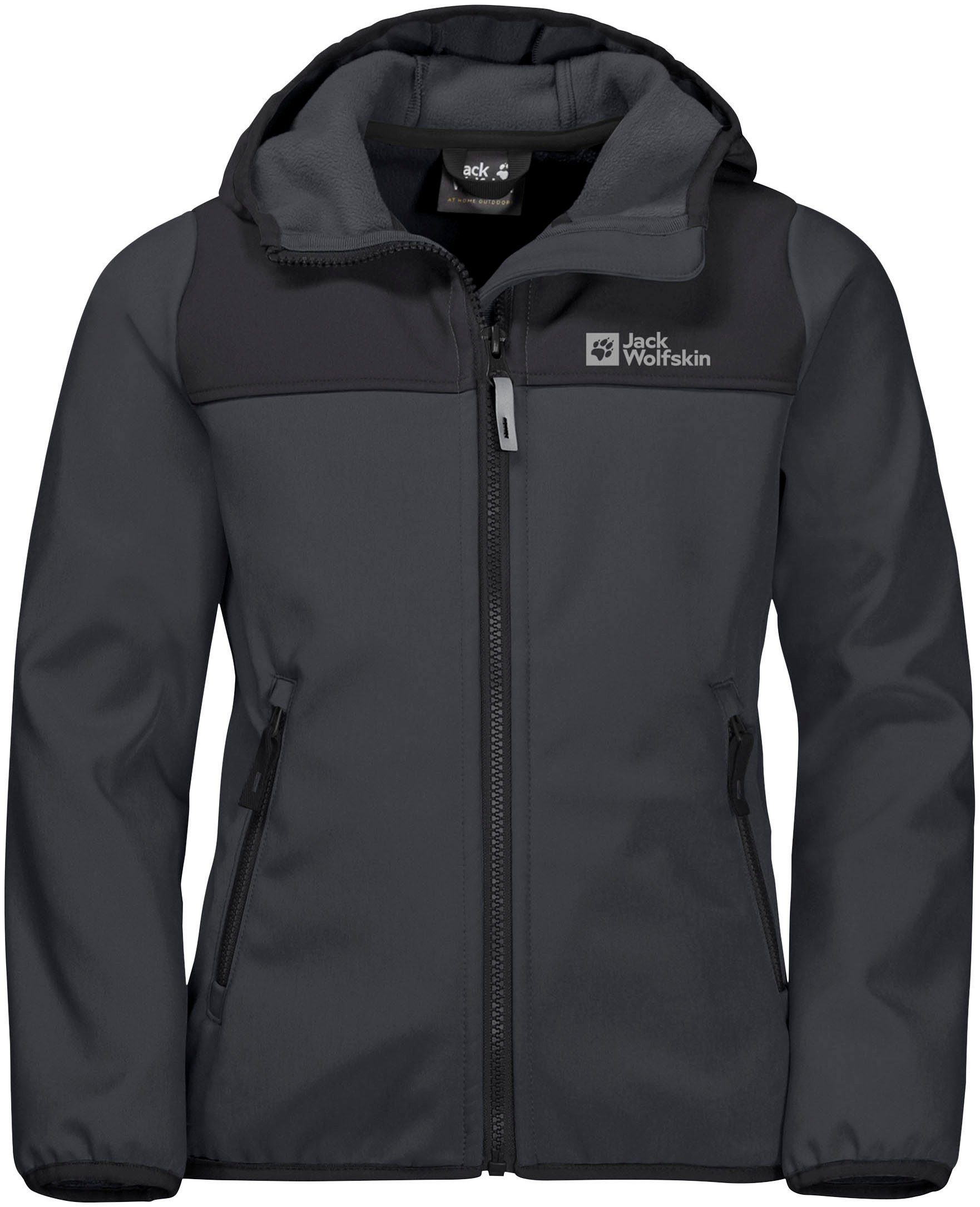 Jack Wolfskin Softshell-jack FOURWINDS JACKET KIDS met contrastkleurige details