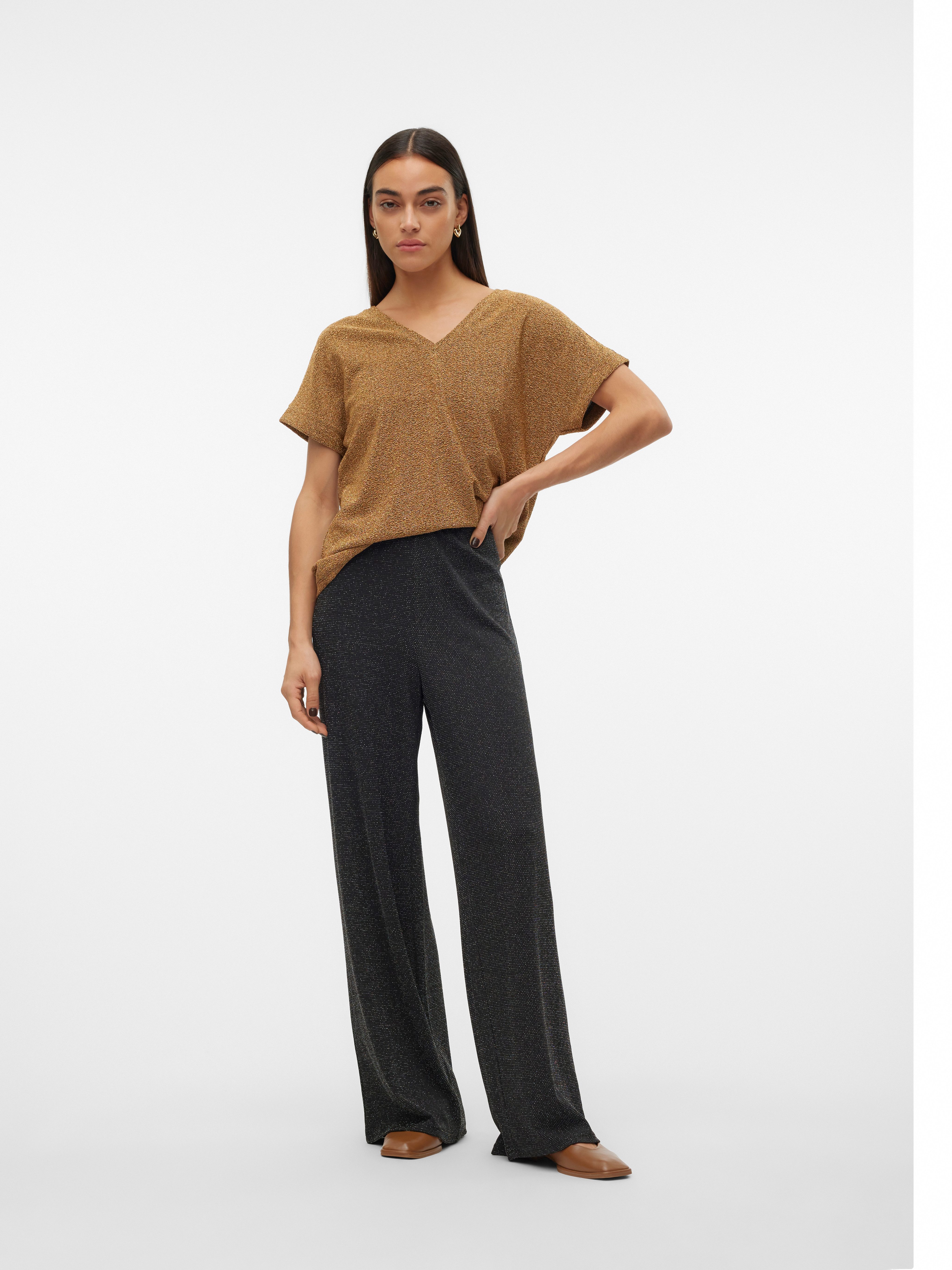 Vero Moda Comfortbroek VMKANVA NW GLITTER WIDE PANT JRS