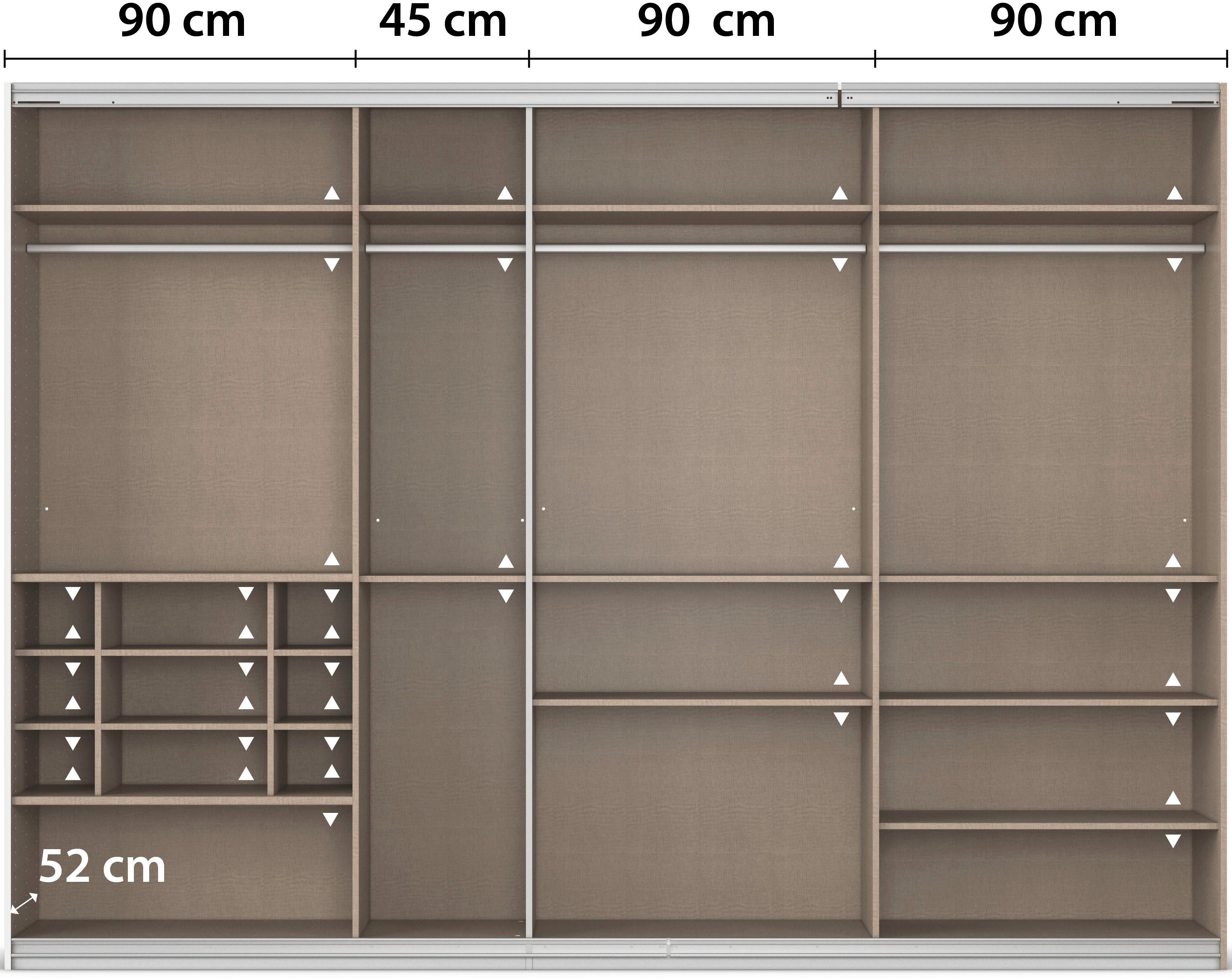 rauch Zweefdeurkast Kledingkast TOMA incl. rek inzet en extra legplanken made in germany