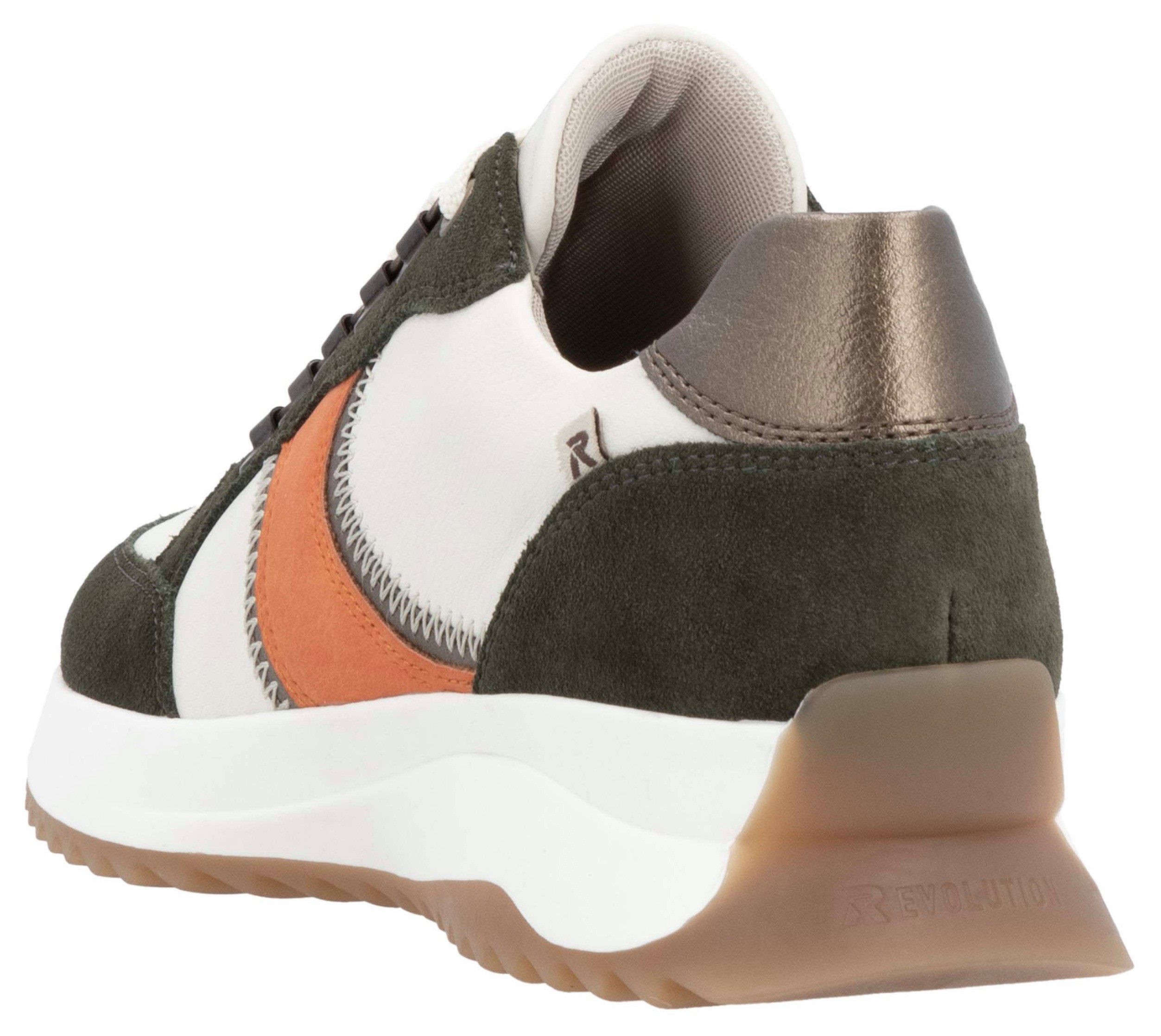 Rieker EVOLUTION Sneakers , vrijetijdsschoen, lage schoen, veterschoen met modieuze contrasterende afwerkingen