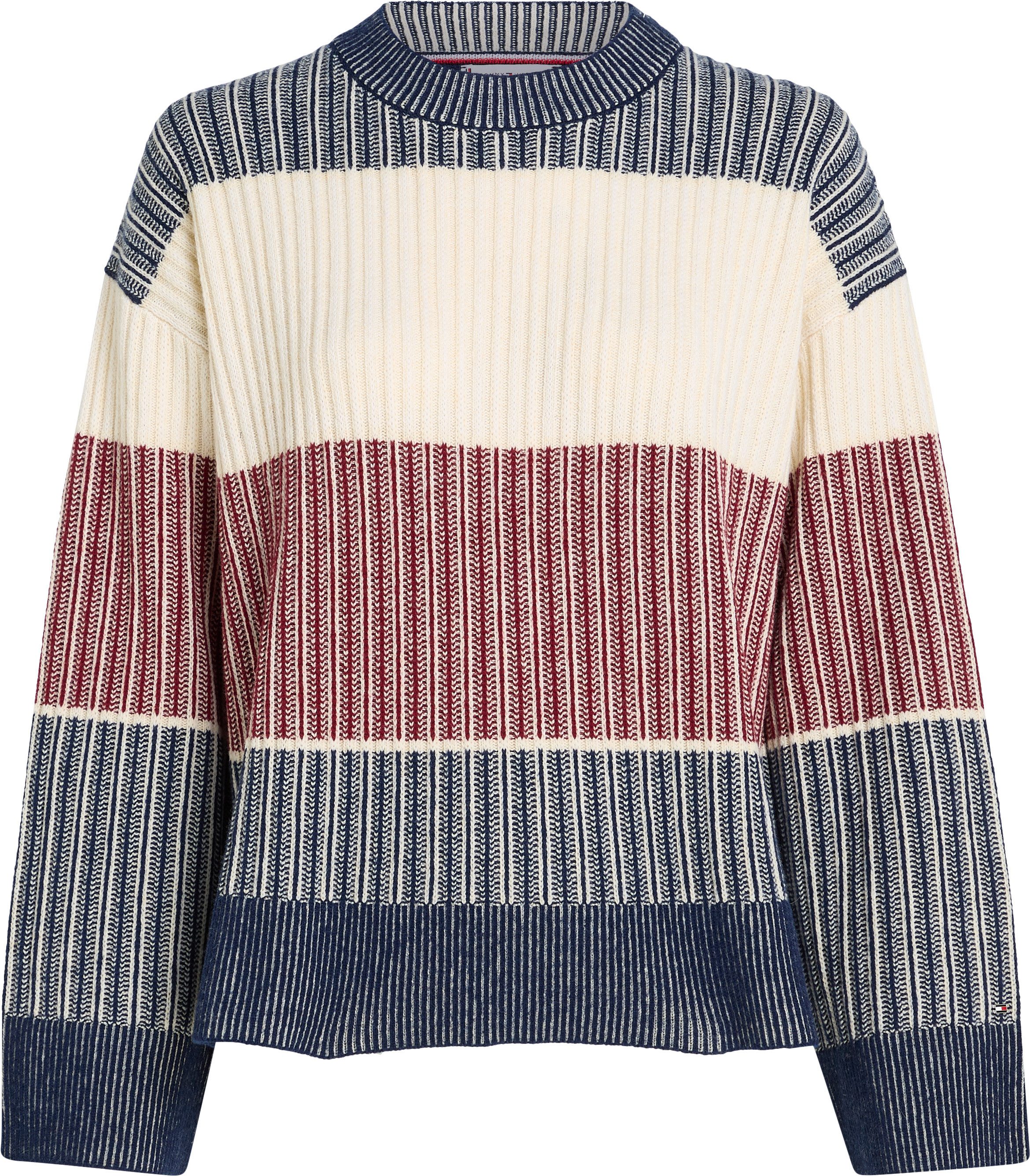 Tommy Hilfiger Gebreide trui GLOBAL STP ALL OVER SWEATER met global stripe (Global Serie TH VROUWEN)