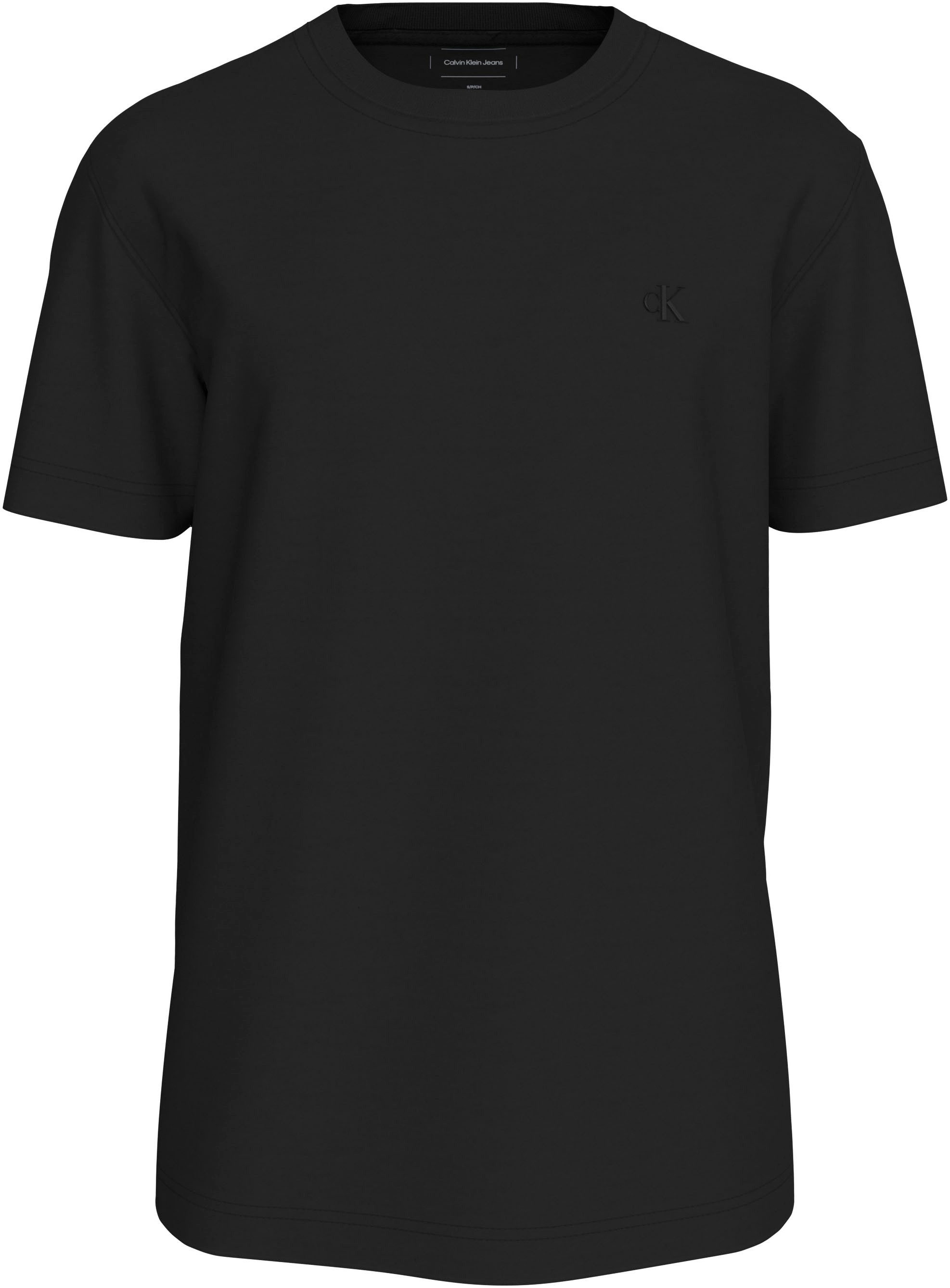 Calvin Klein Jeans Plus T-shirt Plus Textured Monologo Tee in grote maten met rugprint