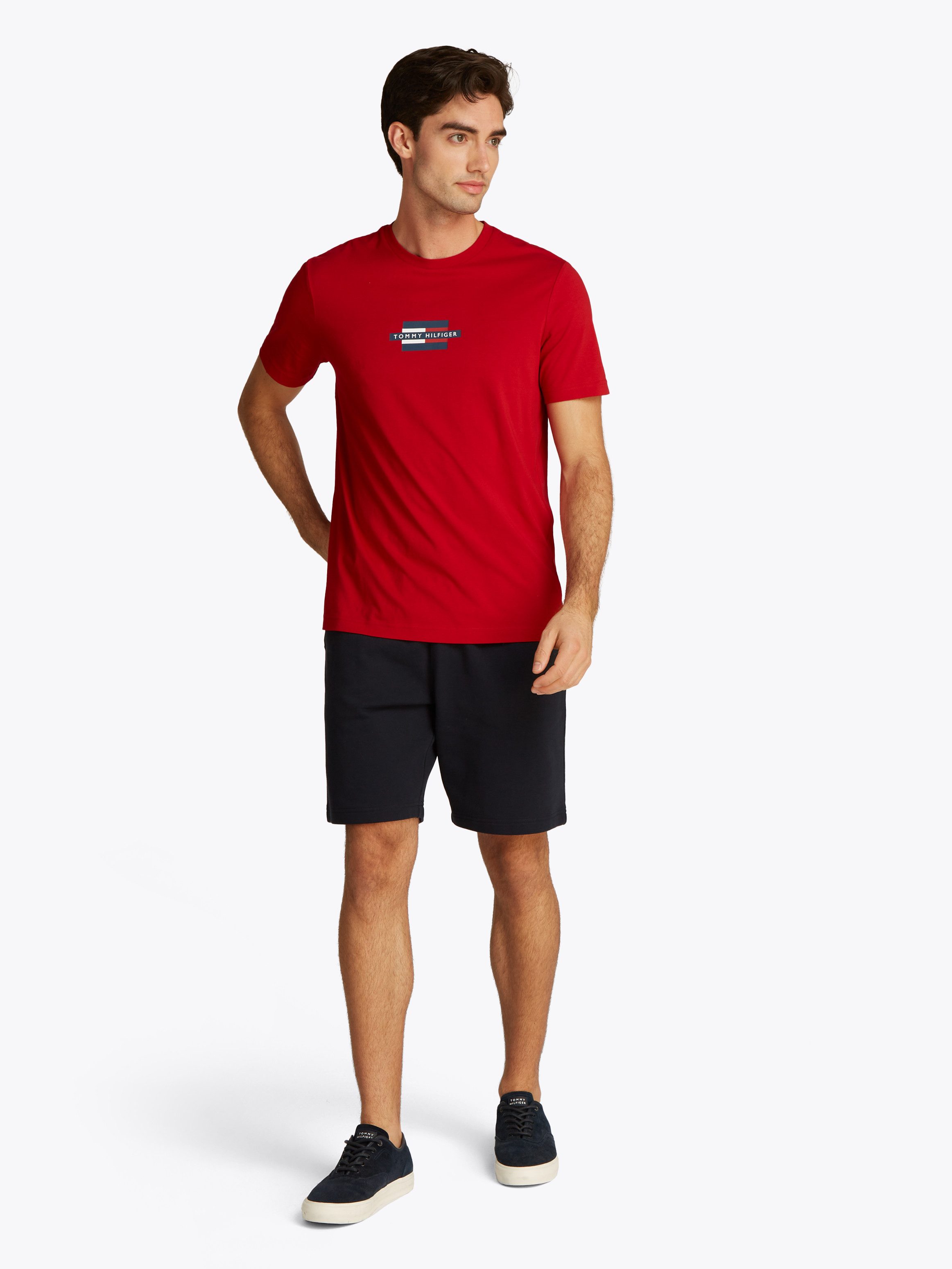 Tommy Hilfiger Shirt met korte mouwen FLAG BOX TEE Met een ronde hals