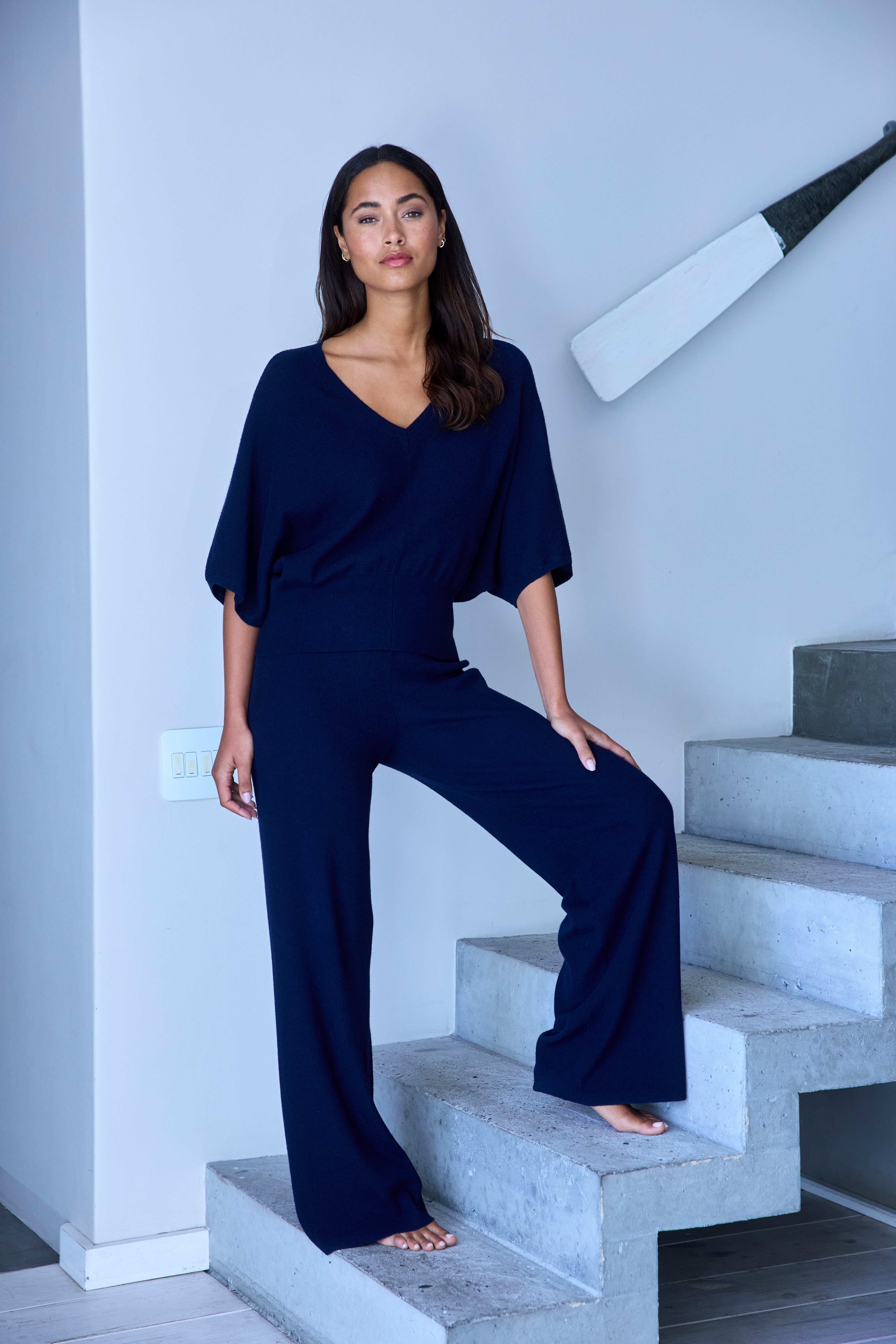 Copenhagen Studios Tricotbroek van hoogwaardig ribbreisel, loungewear