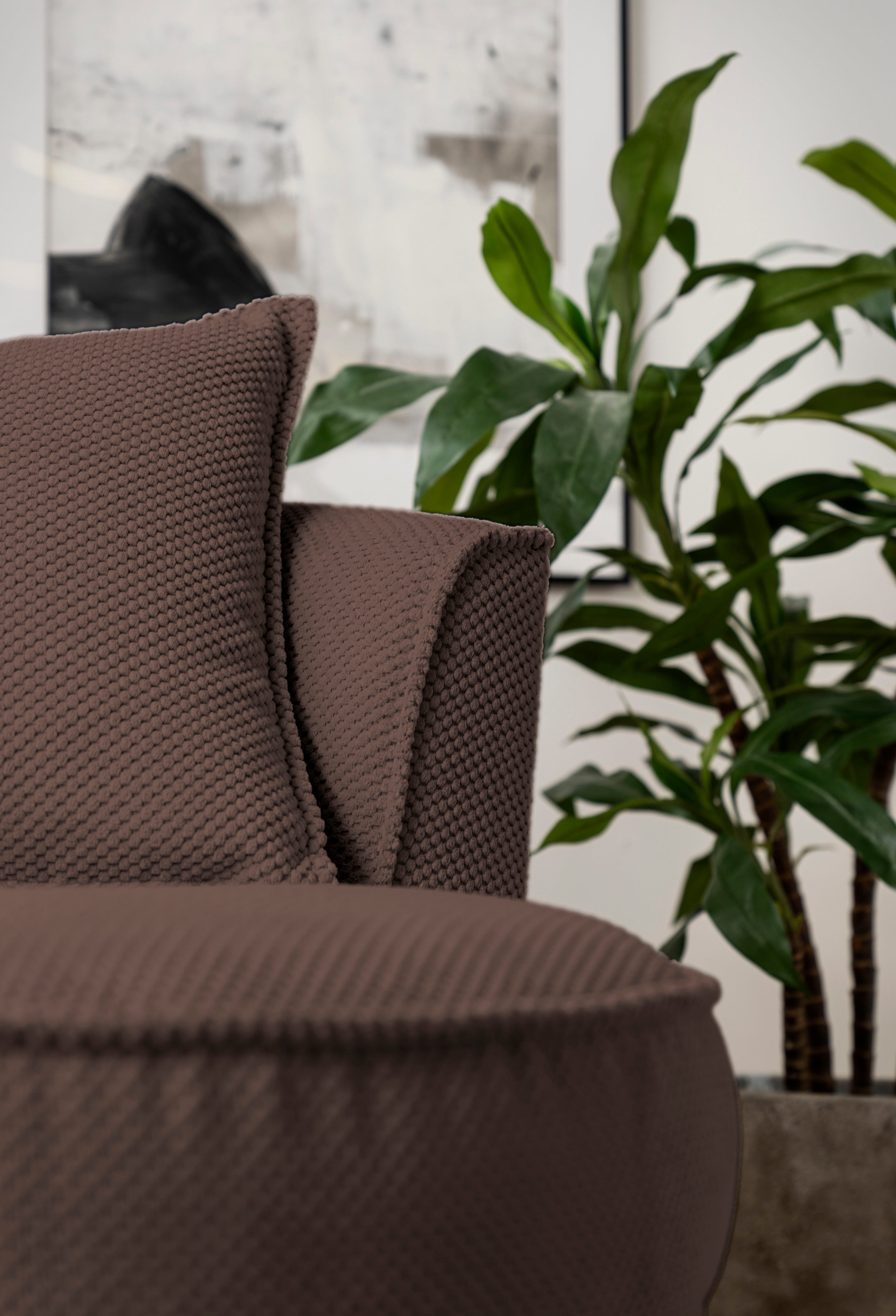Leonique Draaibare fauteuil MAISIE, leesfauteuil, love seat, trendige stoffen mega cord en geweven velours, 360 graden draaibaar
