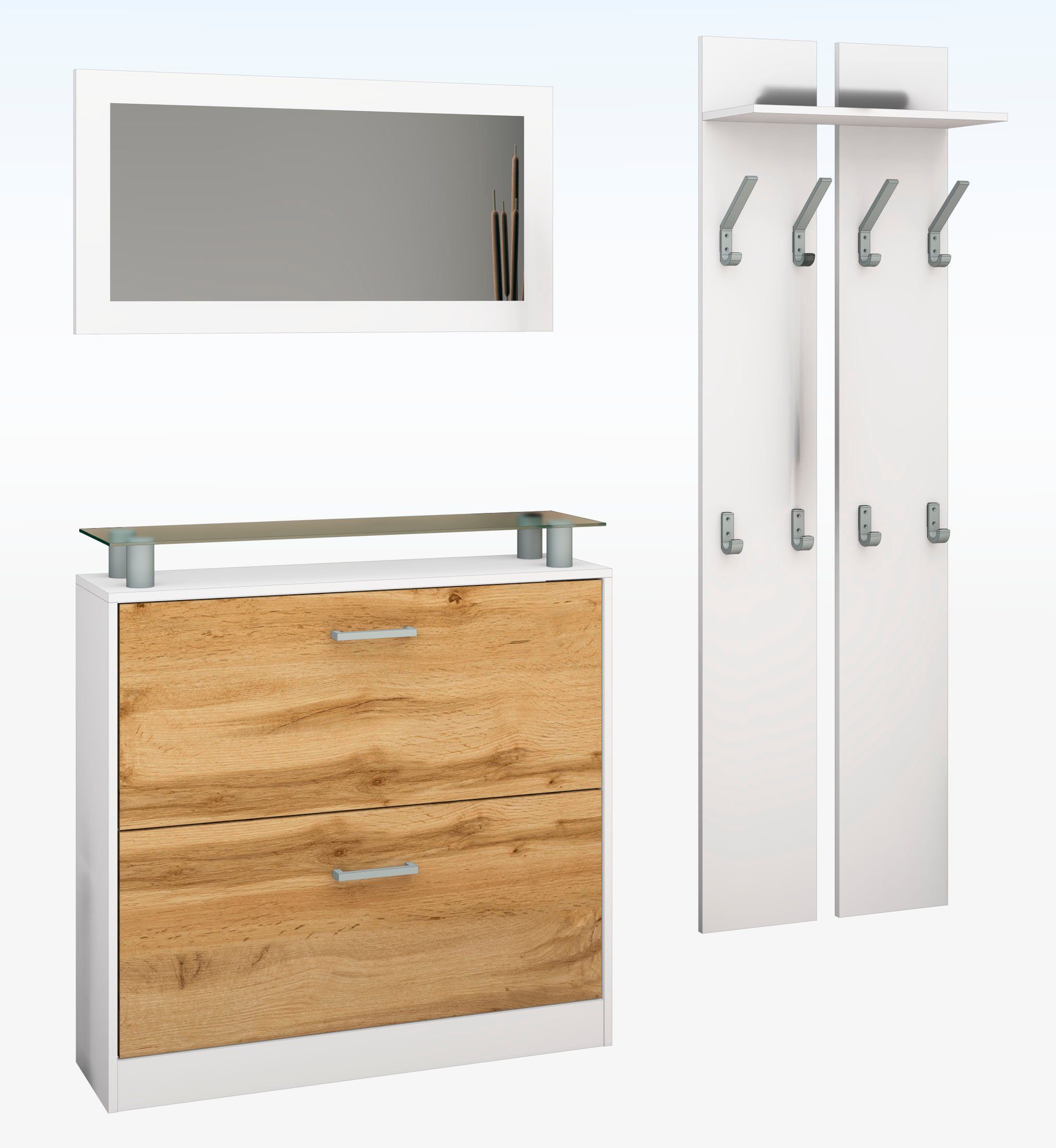 borchardt Möbel Halmeubelset Finn met glasplaat (set, 3-delig)