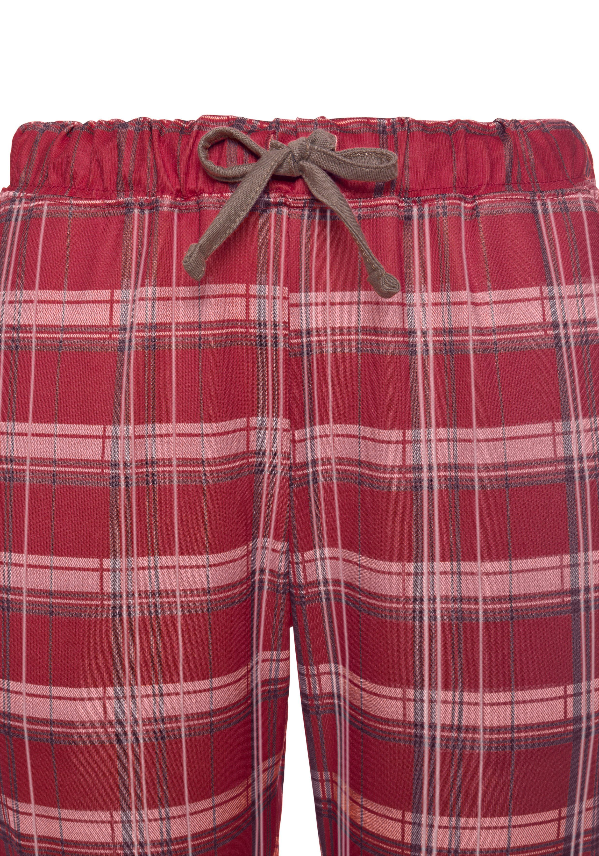 H.I.S Pyjama van flanel met alover ruitpatroon (set, 2-delig)