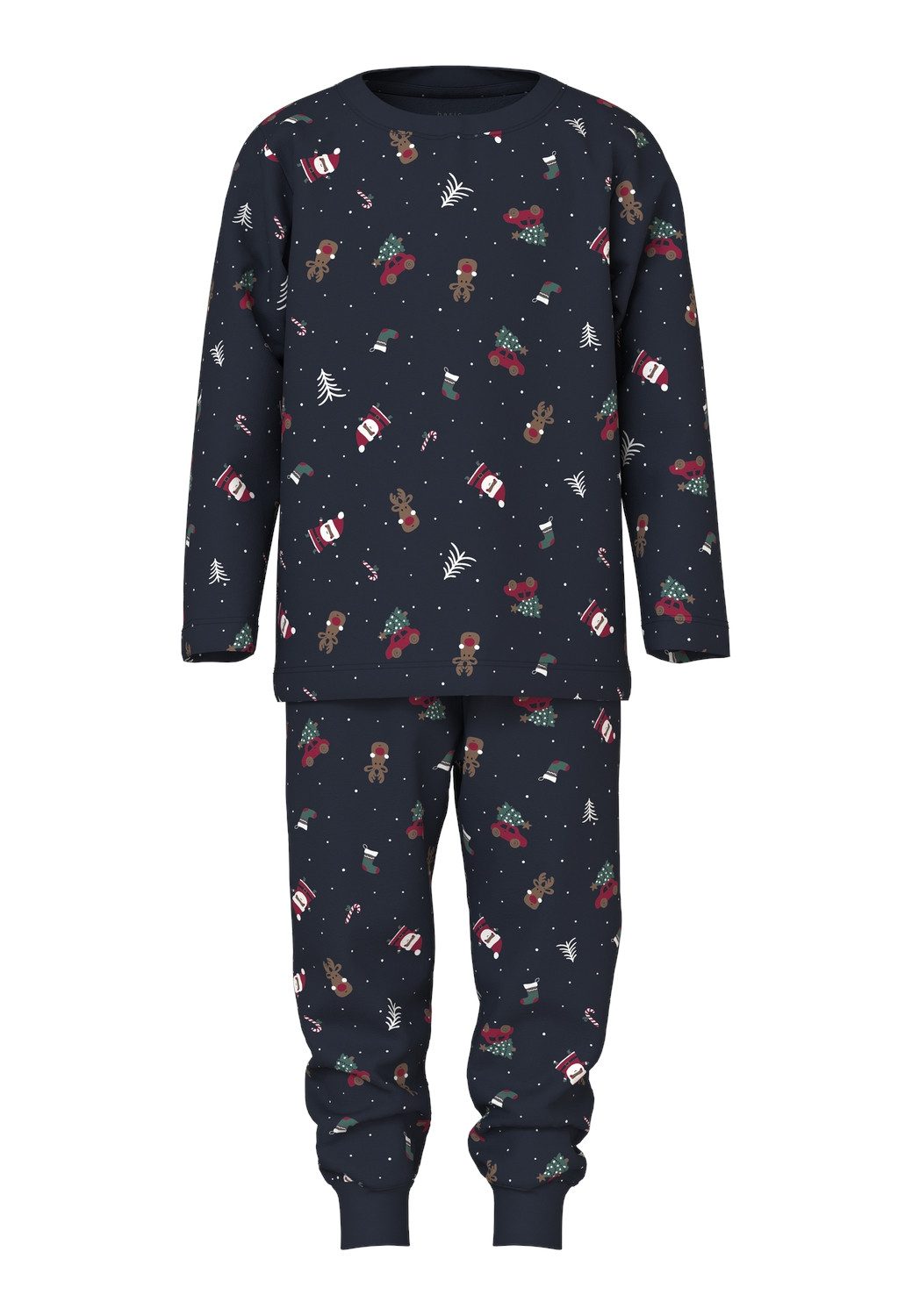 NAME IT MINI kerstpyjama NMNVISMAS met all over print donkerblauw