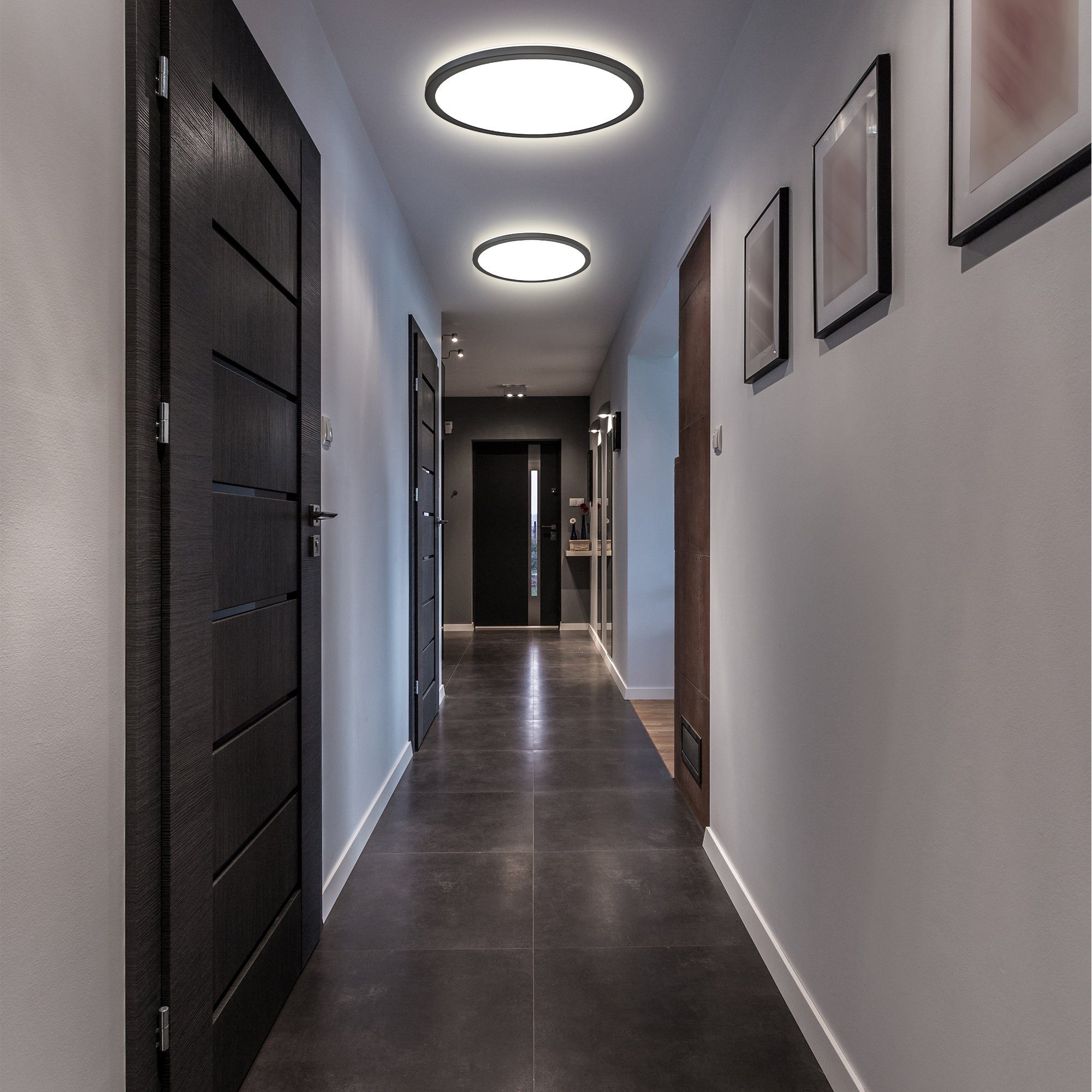 B.K.Licht Scherm Plafondlamp, 22 Watt, ultra-dun, indirect licht, neutraal wit