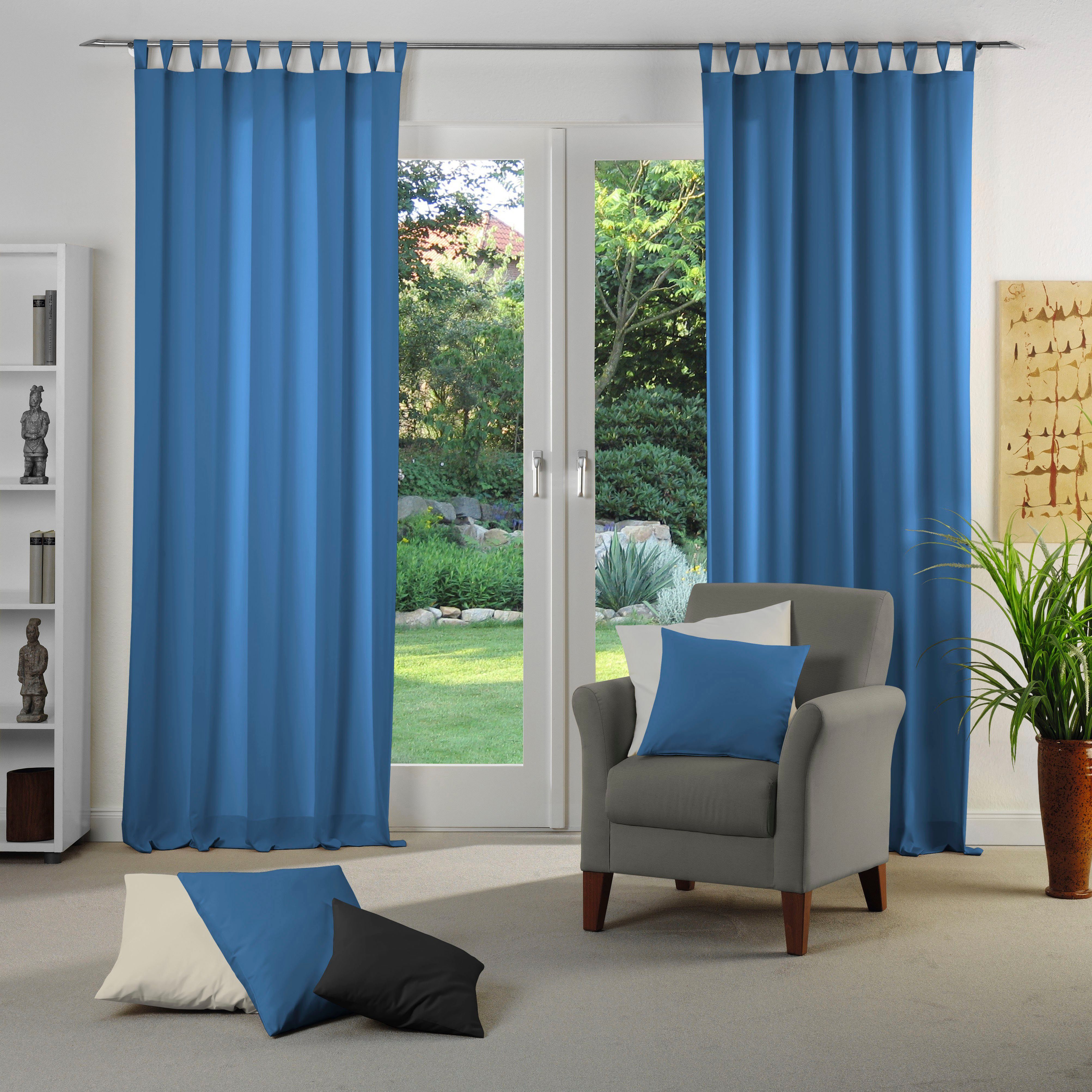 Wirth Gordijn Dim uit (1 stuk) kant & klaar gordijnen maat 142 cm x 315 cm blauw