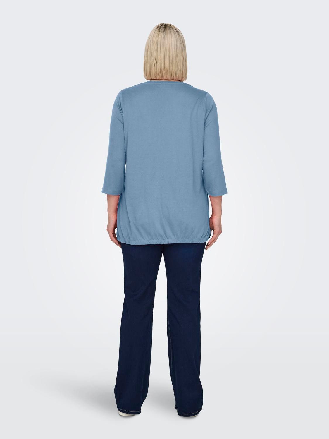 ONLY CARMAKOMA Shirt met 3/4 mouwen CARCARLINNE V-NECK 3/4 TOP JRS BF