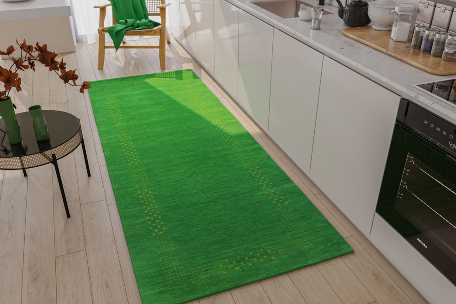morgenland Loper LORIBAFT NOVA Scheerwol luxe randdessin, woonkamer