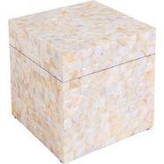 guido maria kretschmer homeliving bijoubox voyami, natuur decoratieve box, opbergbox, van parelmoer en hout, met deksel (1 stuk) beige