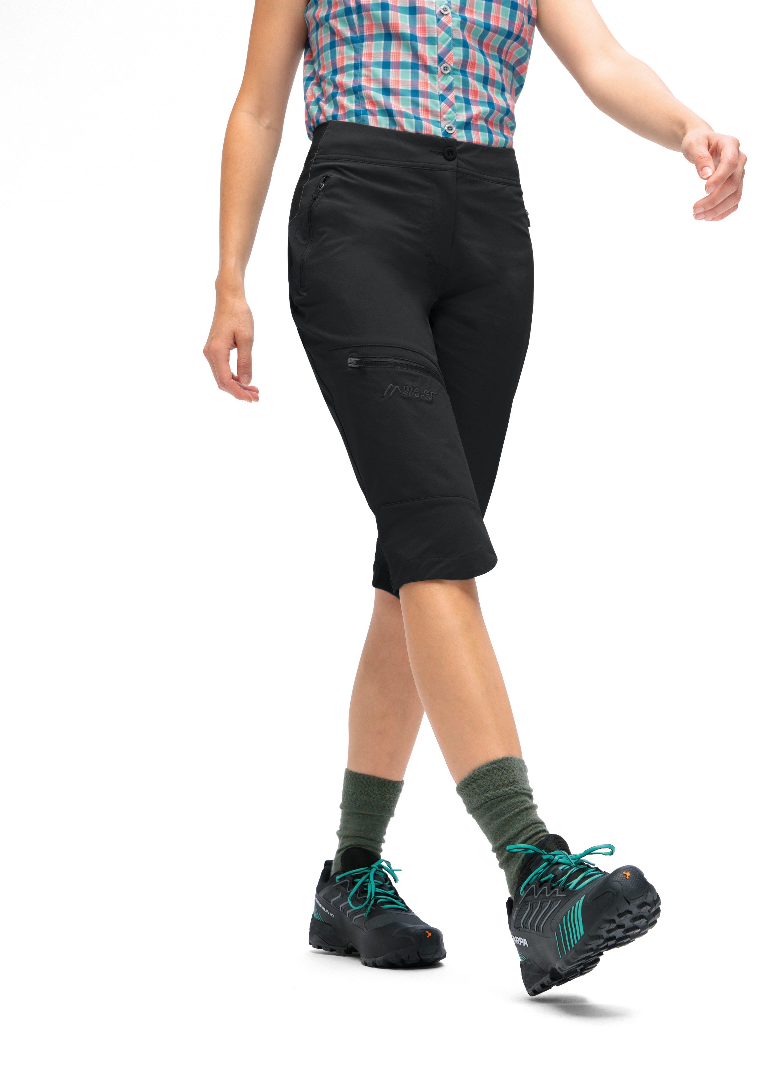 Maier Sports Outdoorbroek Inara slim Capri Vario Dames wandelbroek, elastische functionele broek met 4 zakken, slim fit