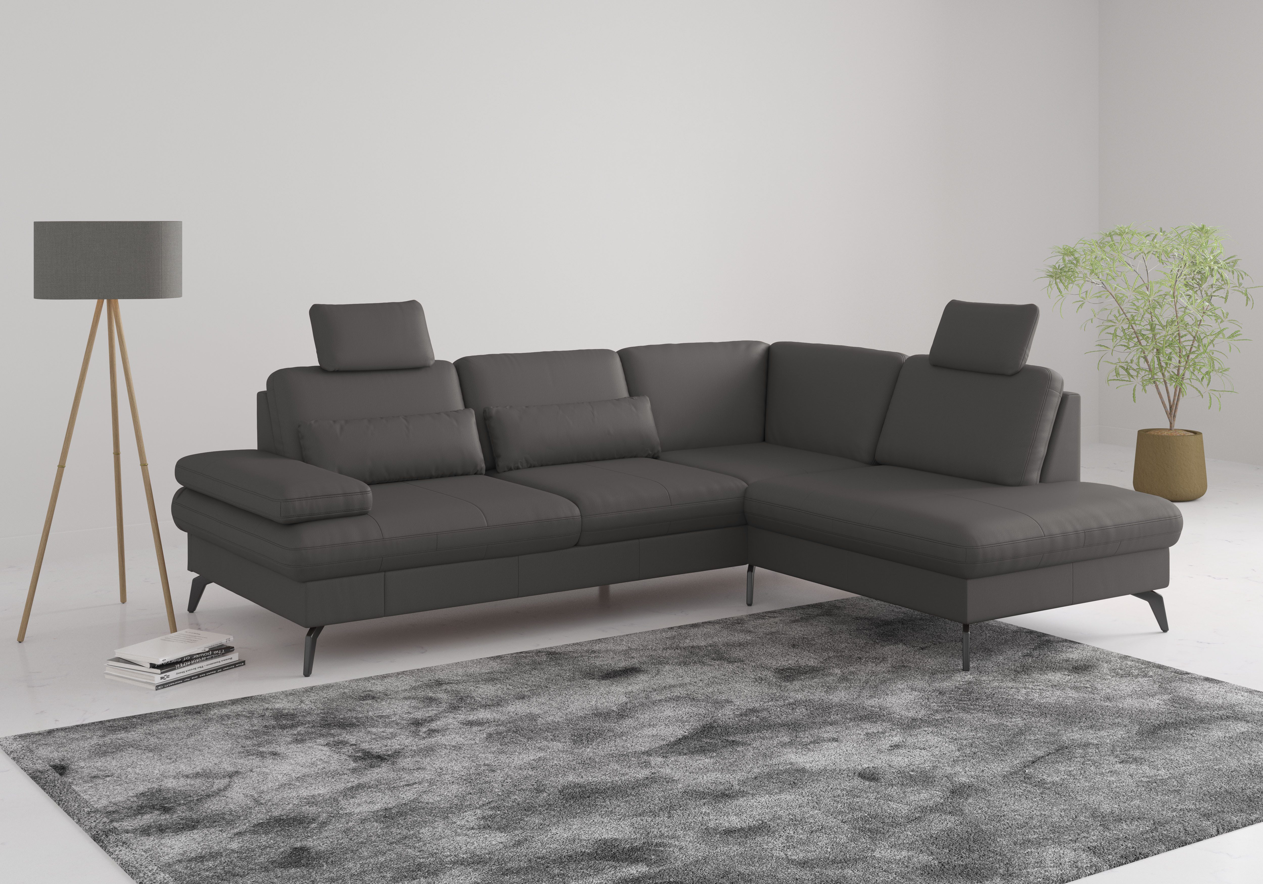 sit&more Hoekbank Morris L-vorm, incl. zitdiepteverstelling keuze uit armleuningverstelling, bedfunctie & bedlade bruin, hoekbanken