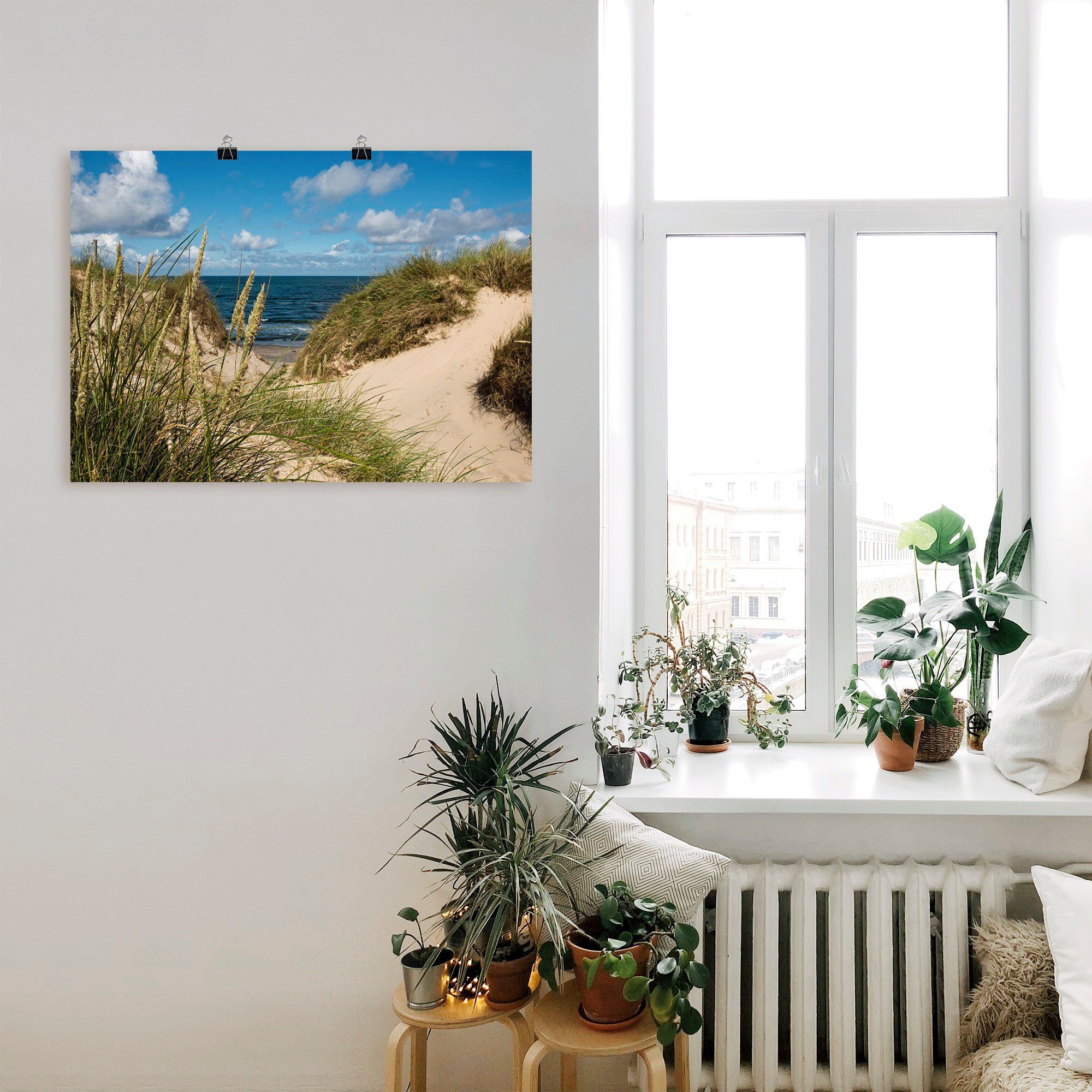 Artland Poster Strand bij Vesterhav als artprint van aluminium, artprint op linnen, muursticker of poster in verschillende maten