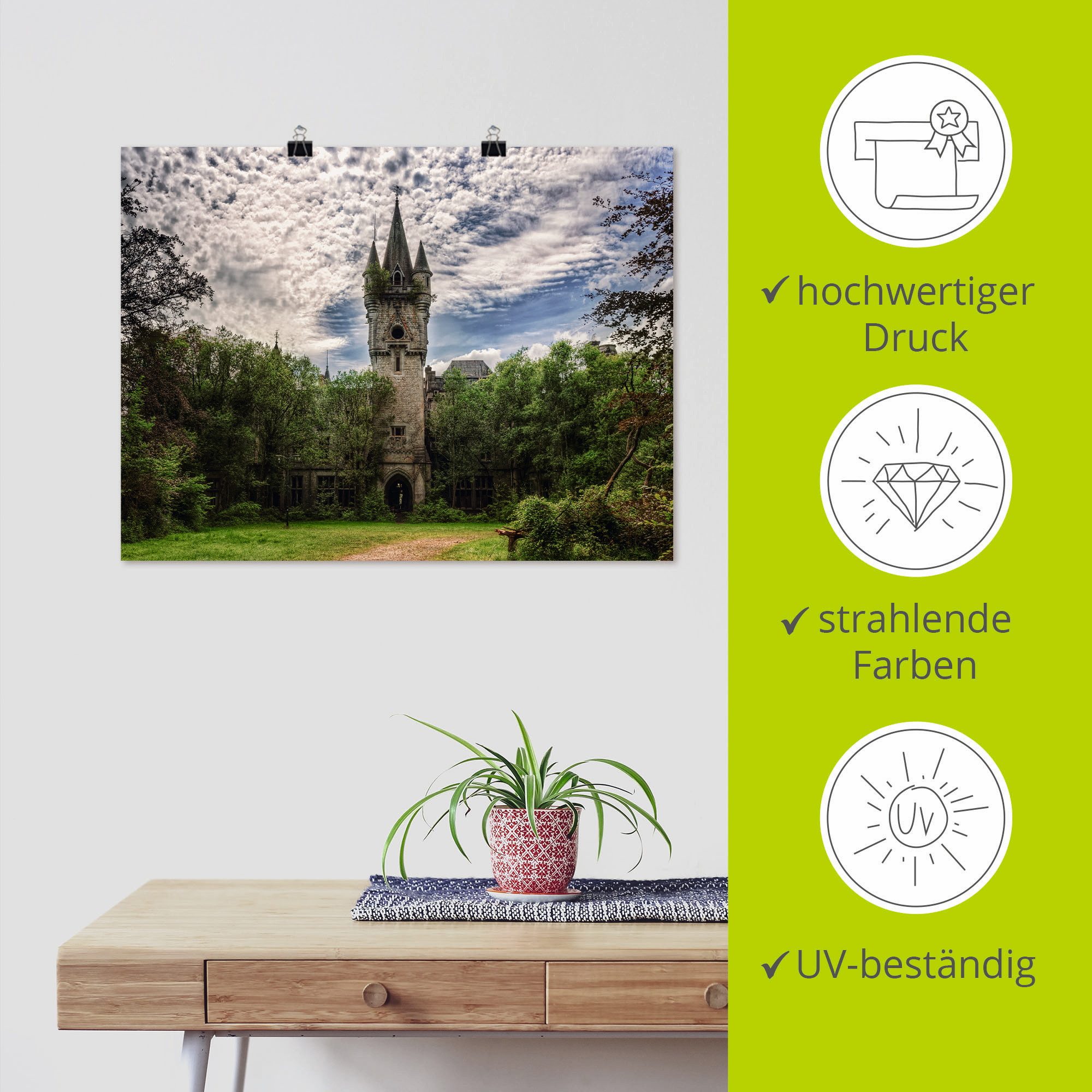 Artland Artprint Verlaten kasteel Chateau - Lost Place als artprint op linnen, poster in verschillende formaten maten