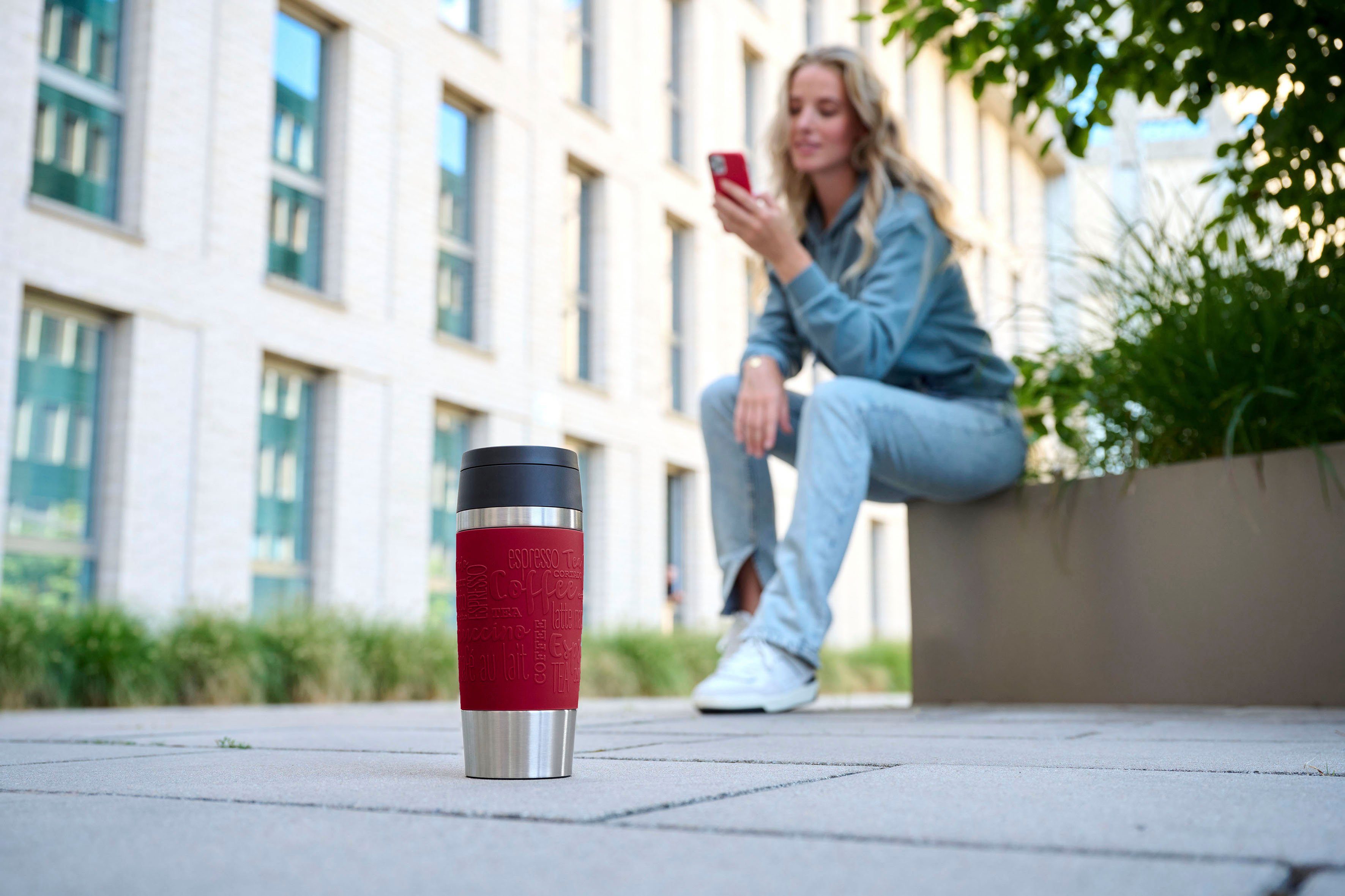 Emsa Thermosbeker Travel Mug Classic, met 360° drinkopening 4u heet, 8u koud - 360 ml / 6u heet, 12u koud - 500 ml, 100% dicht