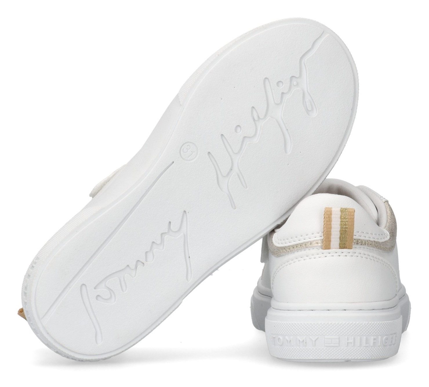 Tommy Hilfiger Sneakers glitter sneaker, plateau, veterschoen met goudkleurige details