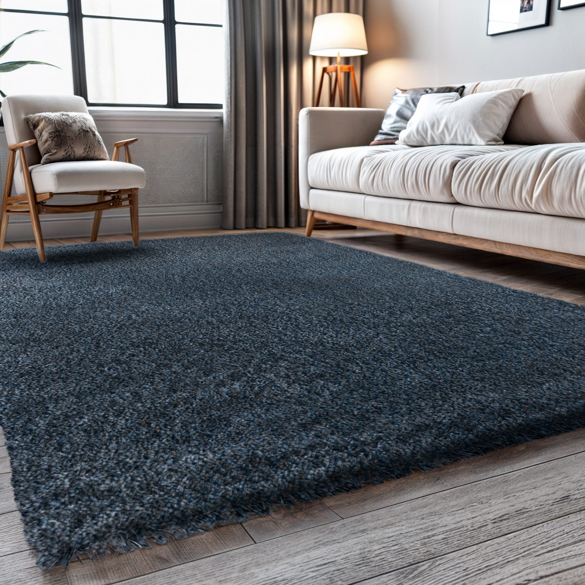 my home Hoogpolig vloerkleed Banji Uni-kleuren, zacht en fluffy, ook als loper en in rond verkrijgbaar