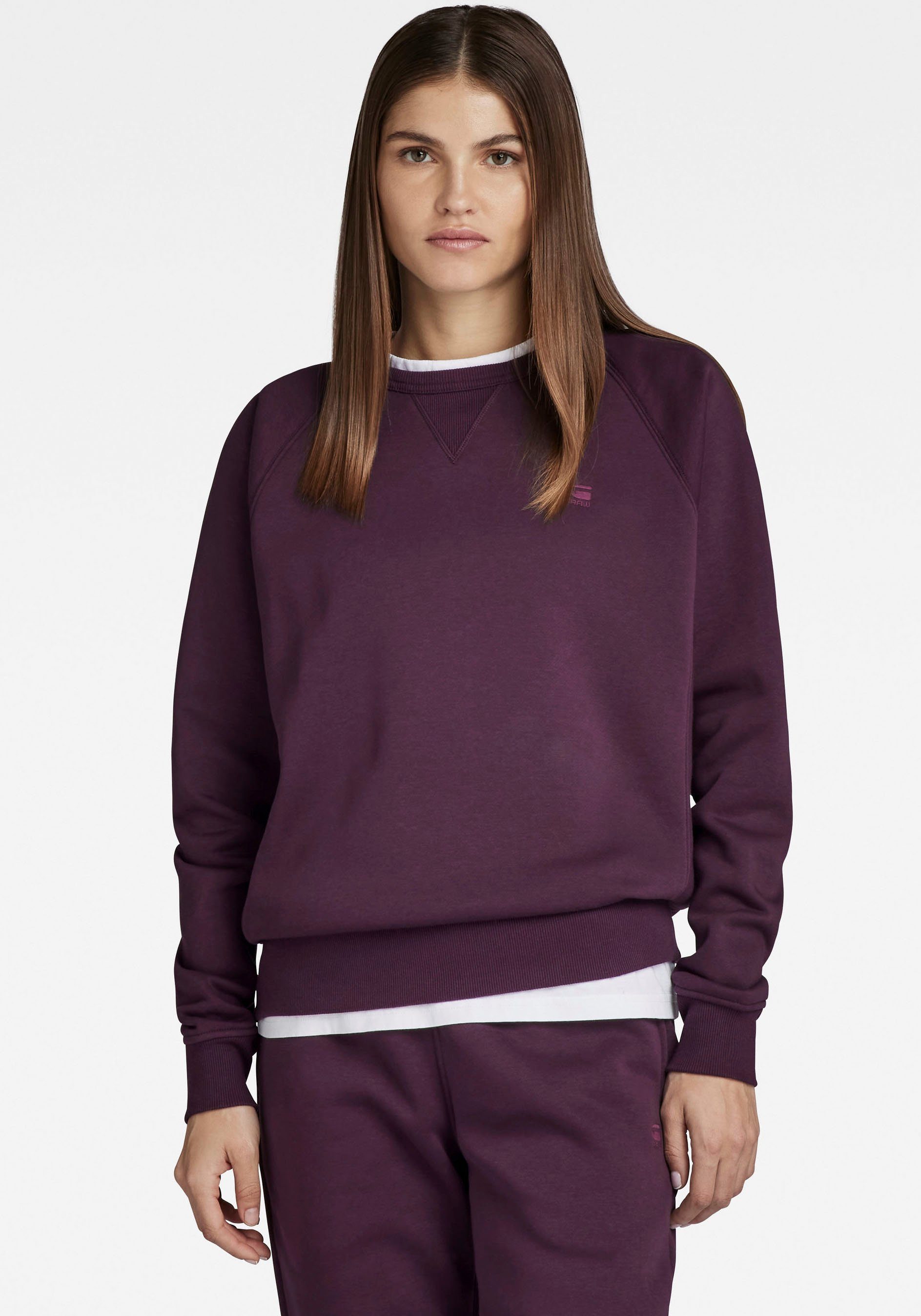 G-Star RAW Sweatshirt Premium Core 2.0 sweatshirt met ronde hals en driehoekige inzet