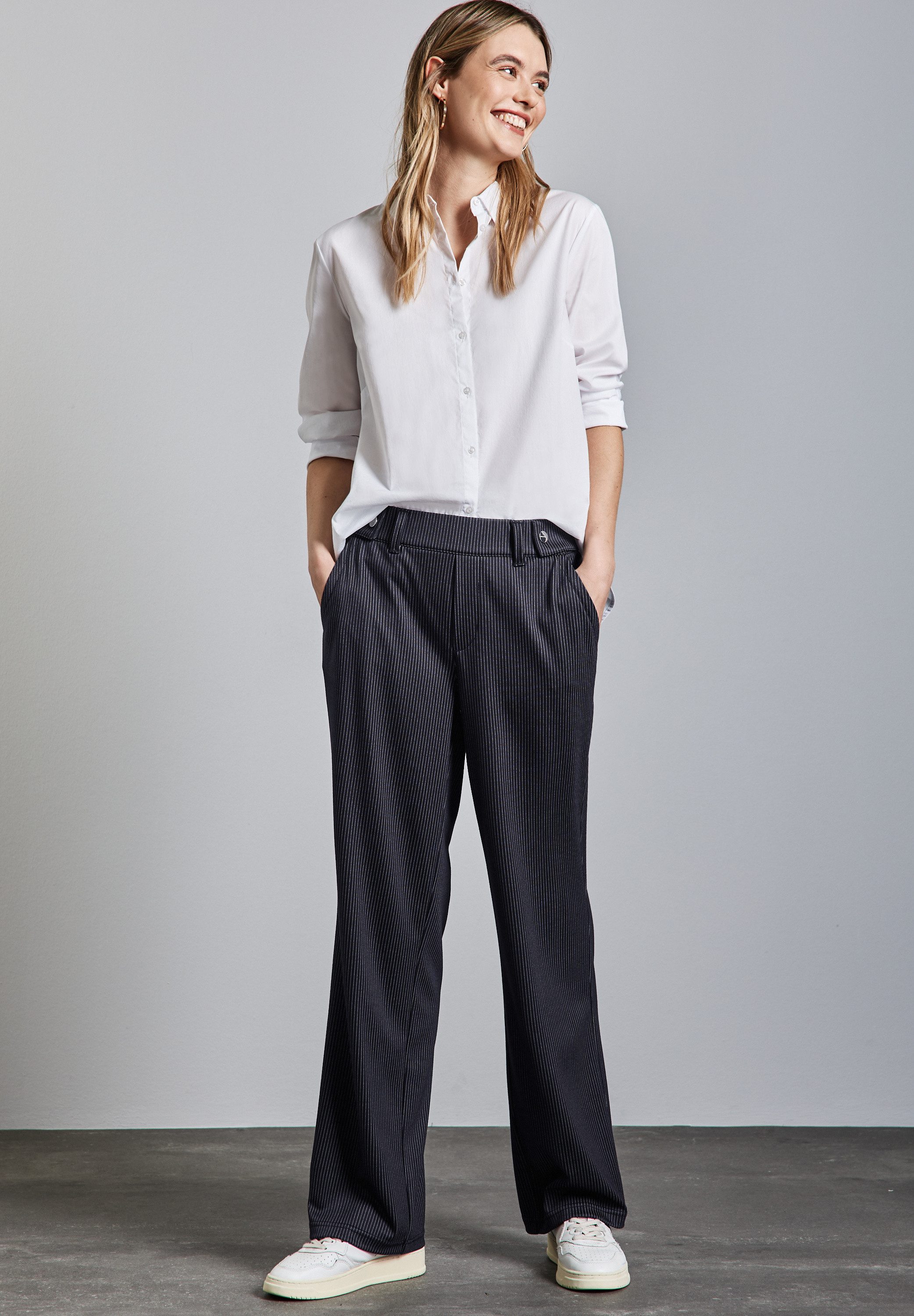 STREET ONE Stoffen broek Zomerbroek met strepenpatroon