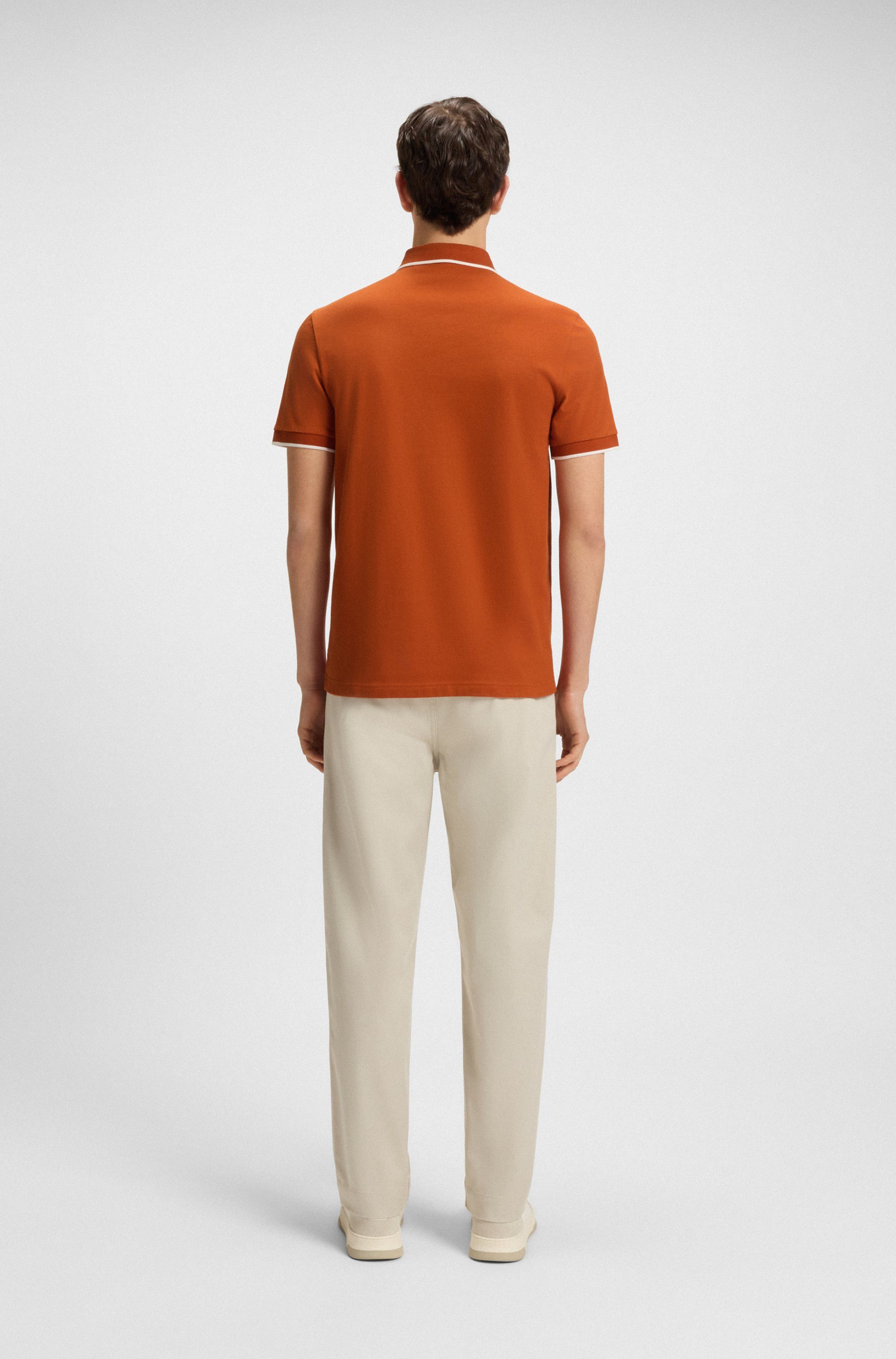Boss Orange Poloshirt Passertip met boss badge