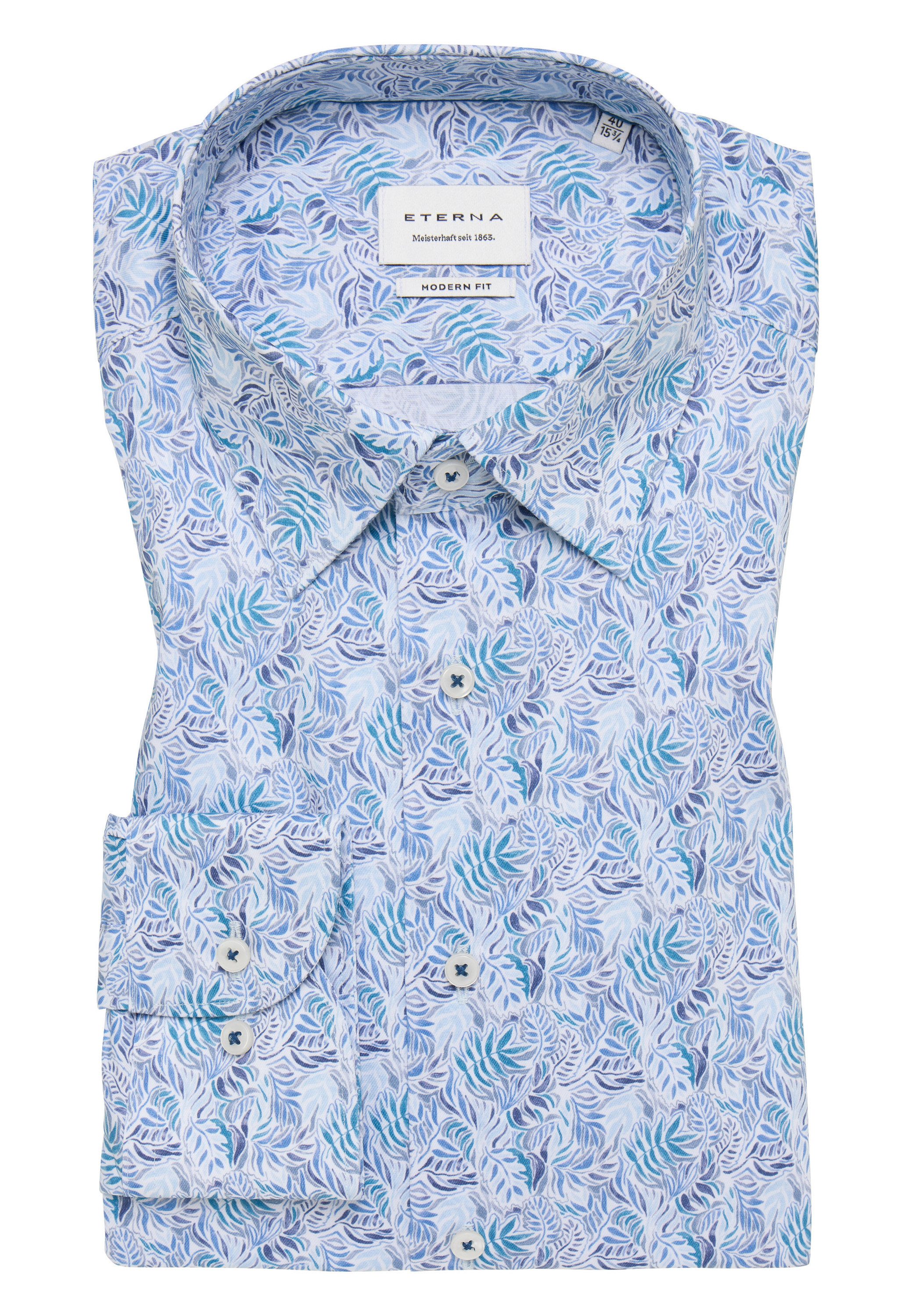 Eterna Overhemd met lange mouwen MODERN FIT NON IRON (strijkvrij)