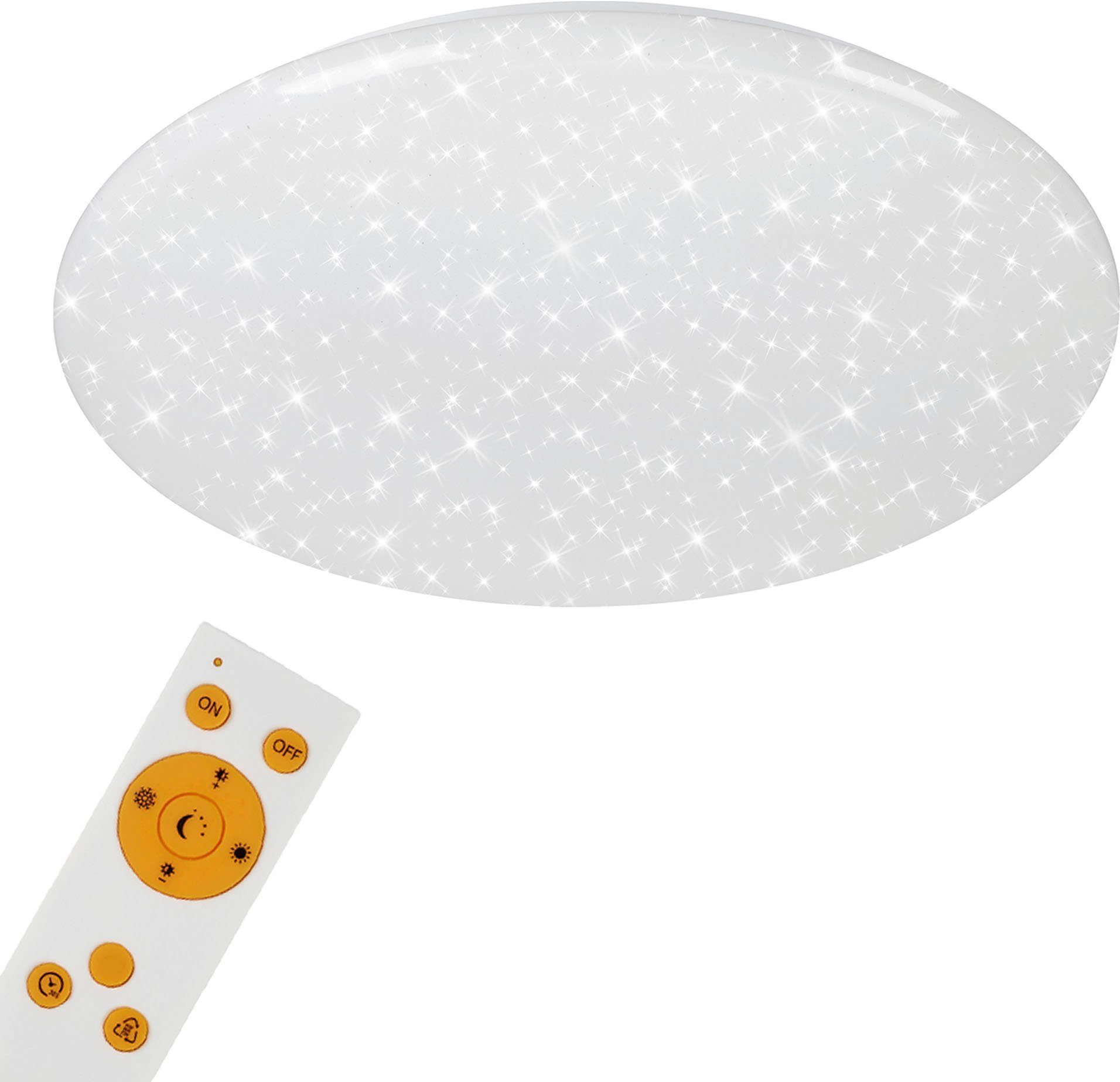 Briloner Leuchten Led-plafondlamp 3368016 VERB CCT, dimbaar via afstandsbediening, nachtlichtfunctie, wit