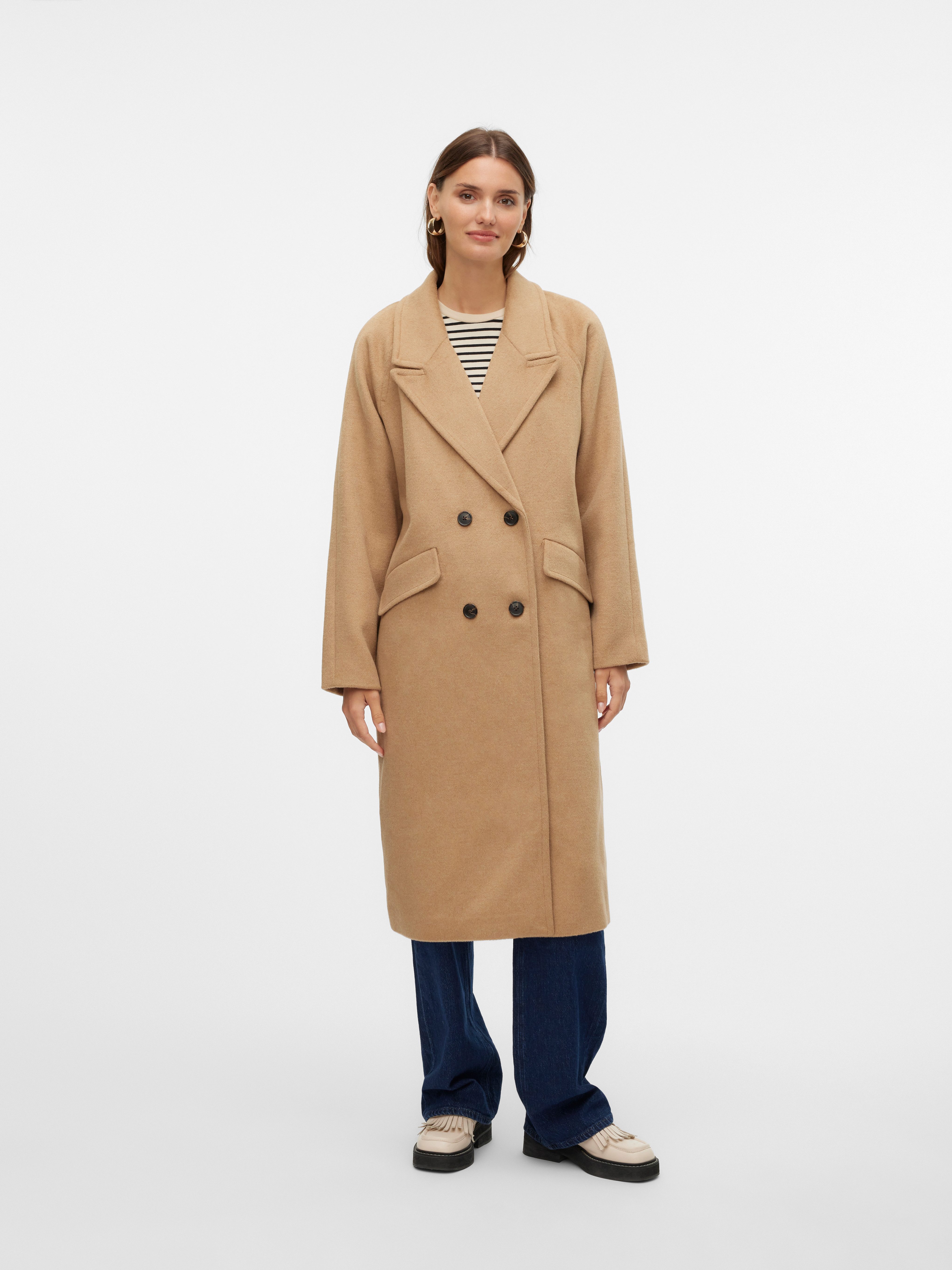 Vero Moda Lange jas VMHARPER LONG WOOL COAT GA NOOS
