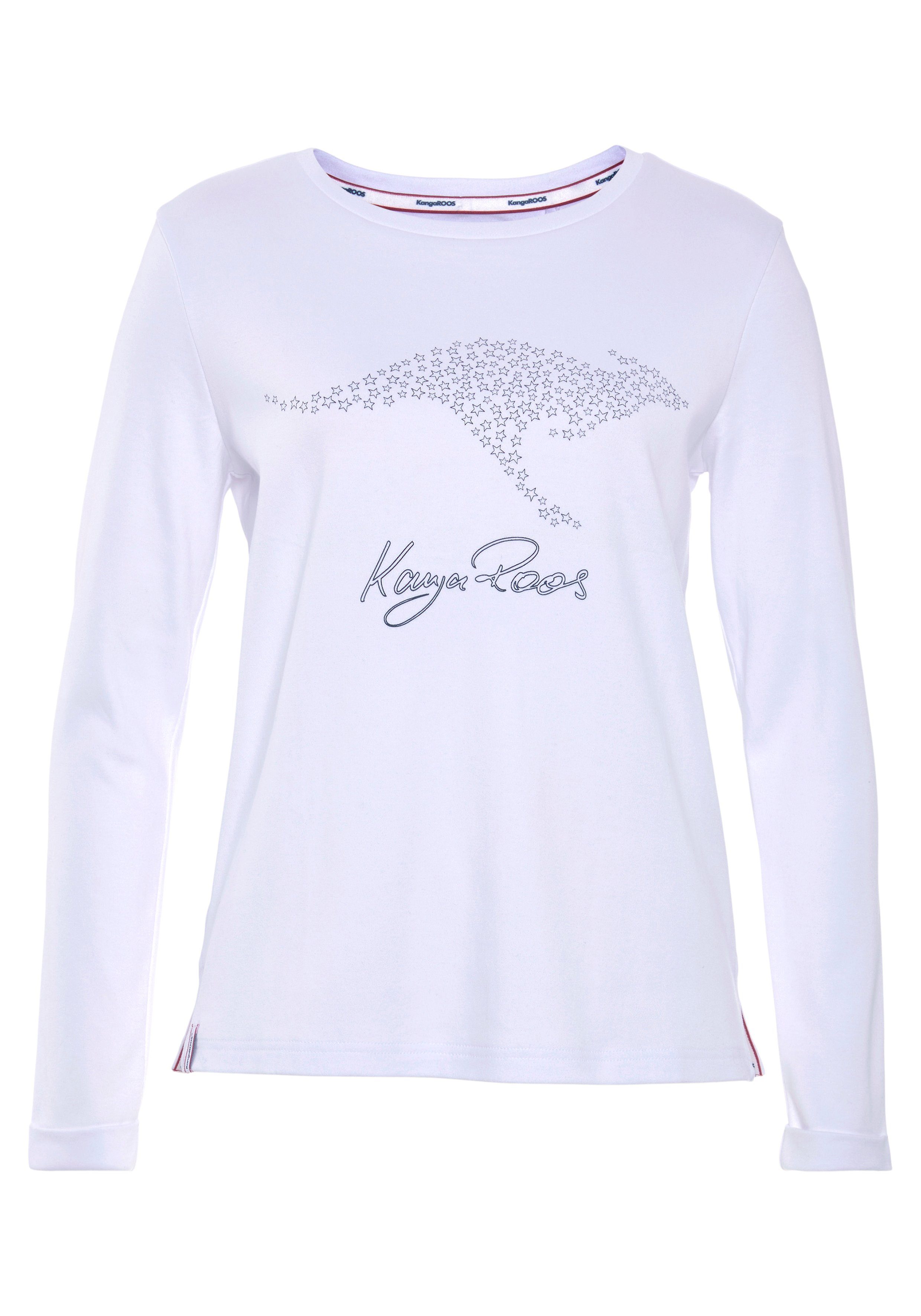KangaROOS Sweatshirt Lange mouwen, figuurvolgend, effen, met ronde hals
