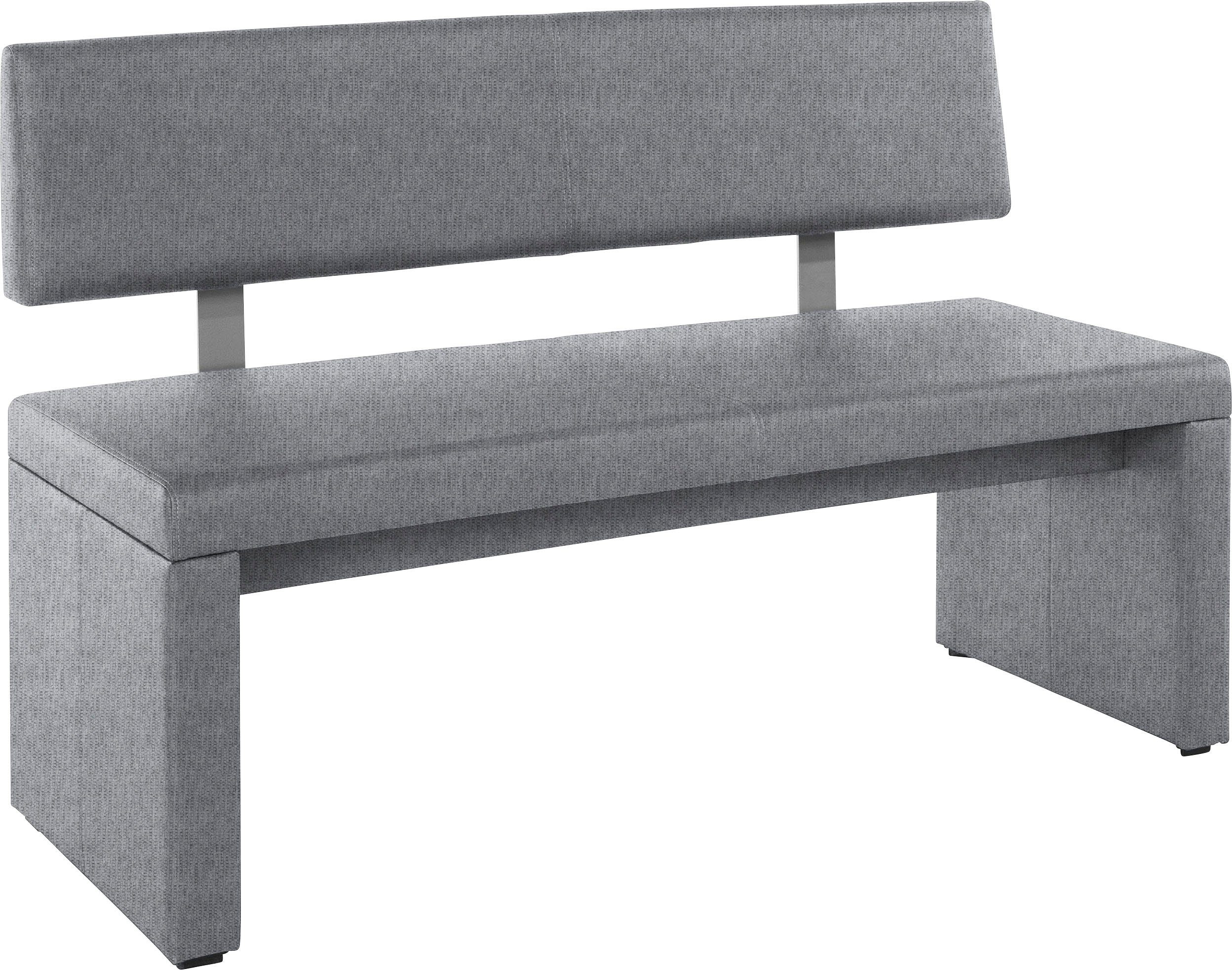 Home affaire Zitbank Charissa met leuning, breedte 140, 160 of 180 cm grijs, eetbanken, Structuurstof