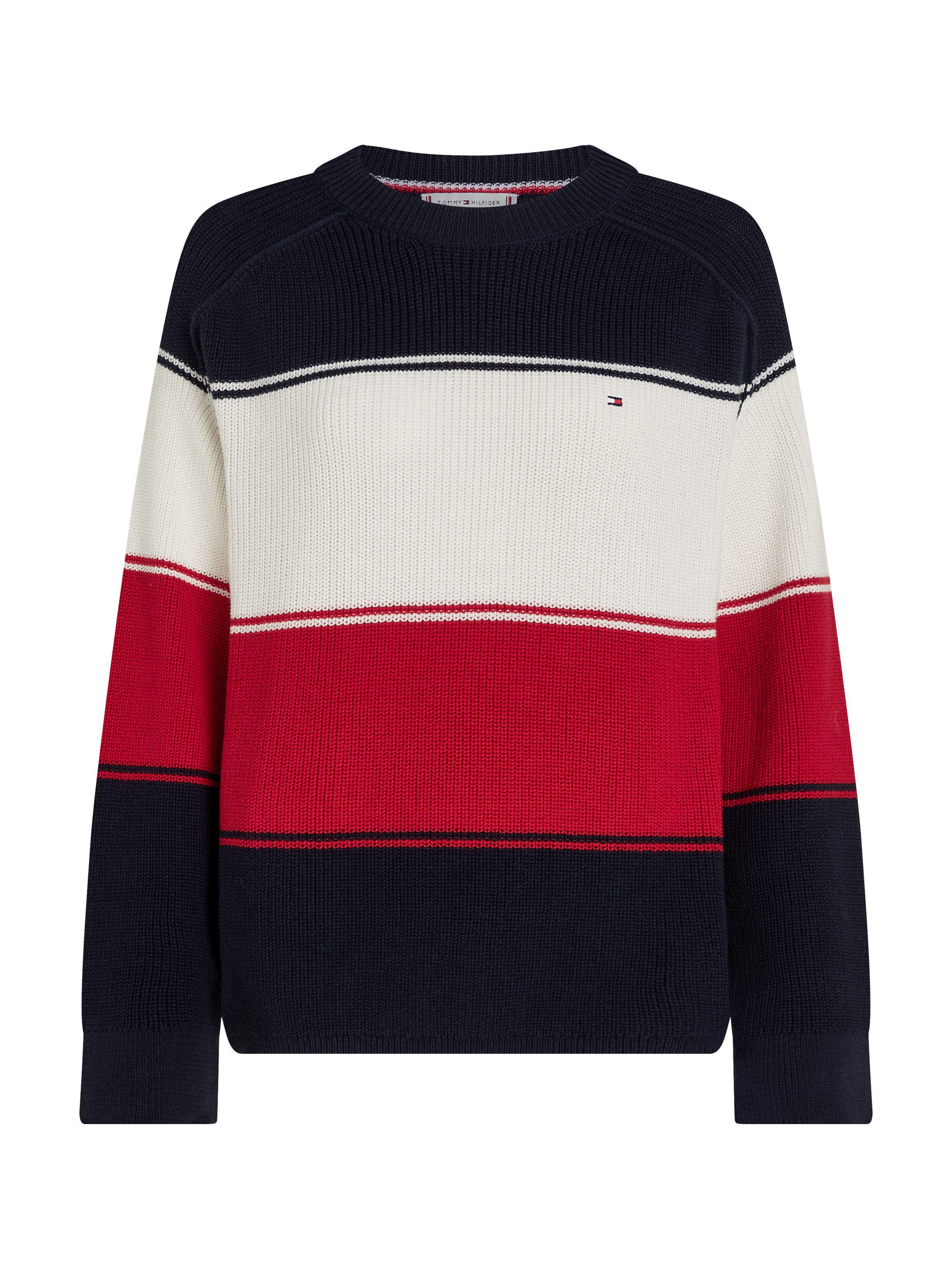 Tommy Hilfiger Trui met ronde hals met geborduurd logo (Global Serie TH VROUWEN)