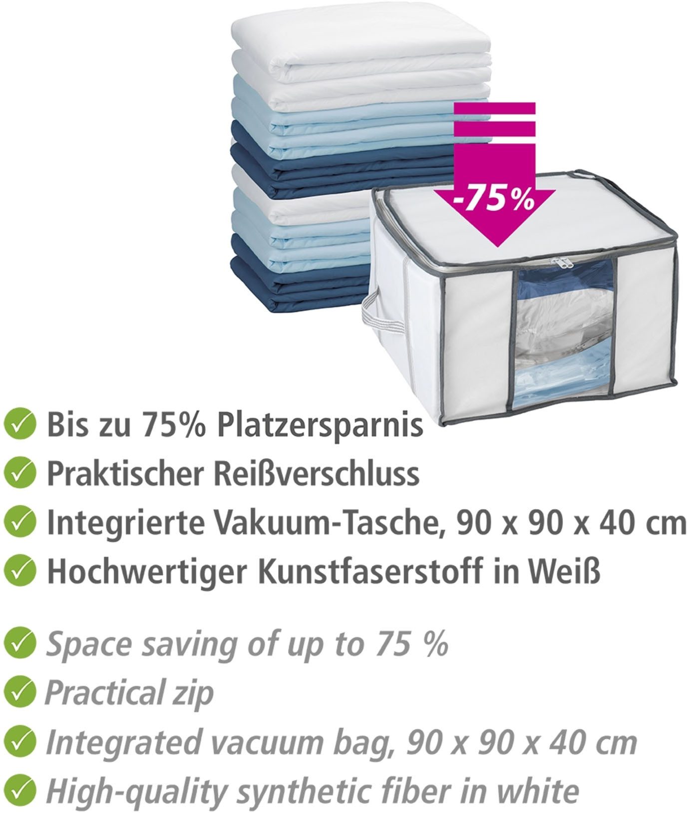 WENKO Onderbedlade Vacuüm-softbox S Ruimtebesparing door vacuüm