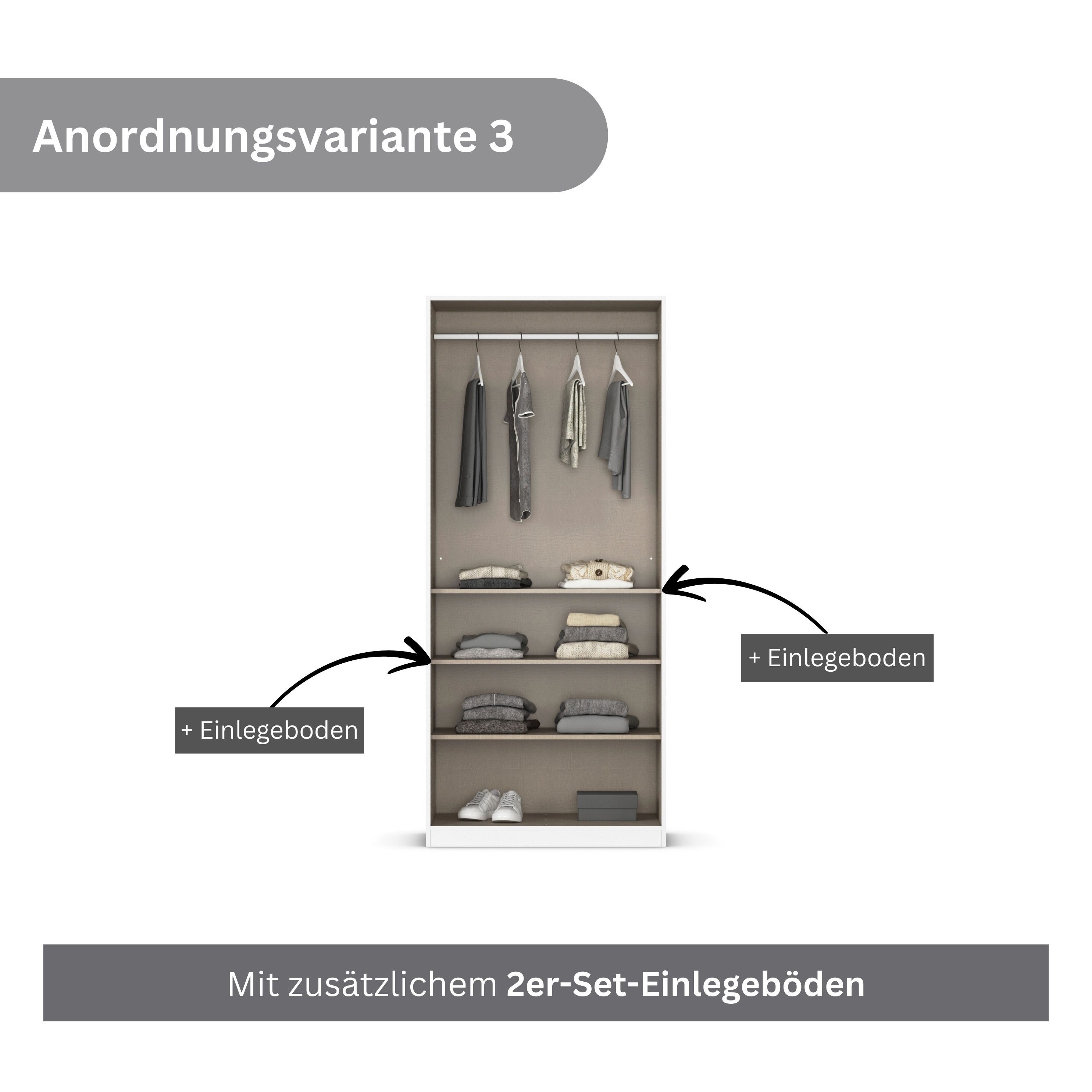 rauch Draaideurkast Kleiderschrank Schrank Garderobe AGORDO TOPSELLER Schlafzimmer doordachte binnenuitrusting, in 6 breedtes en 2 hoogtes made in germany