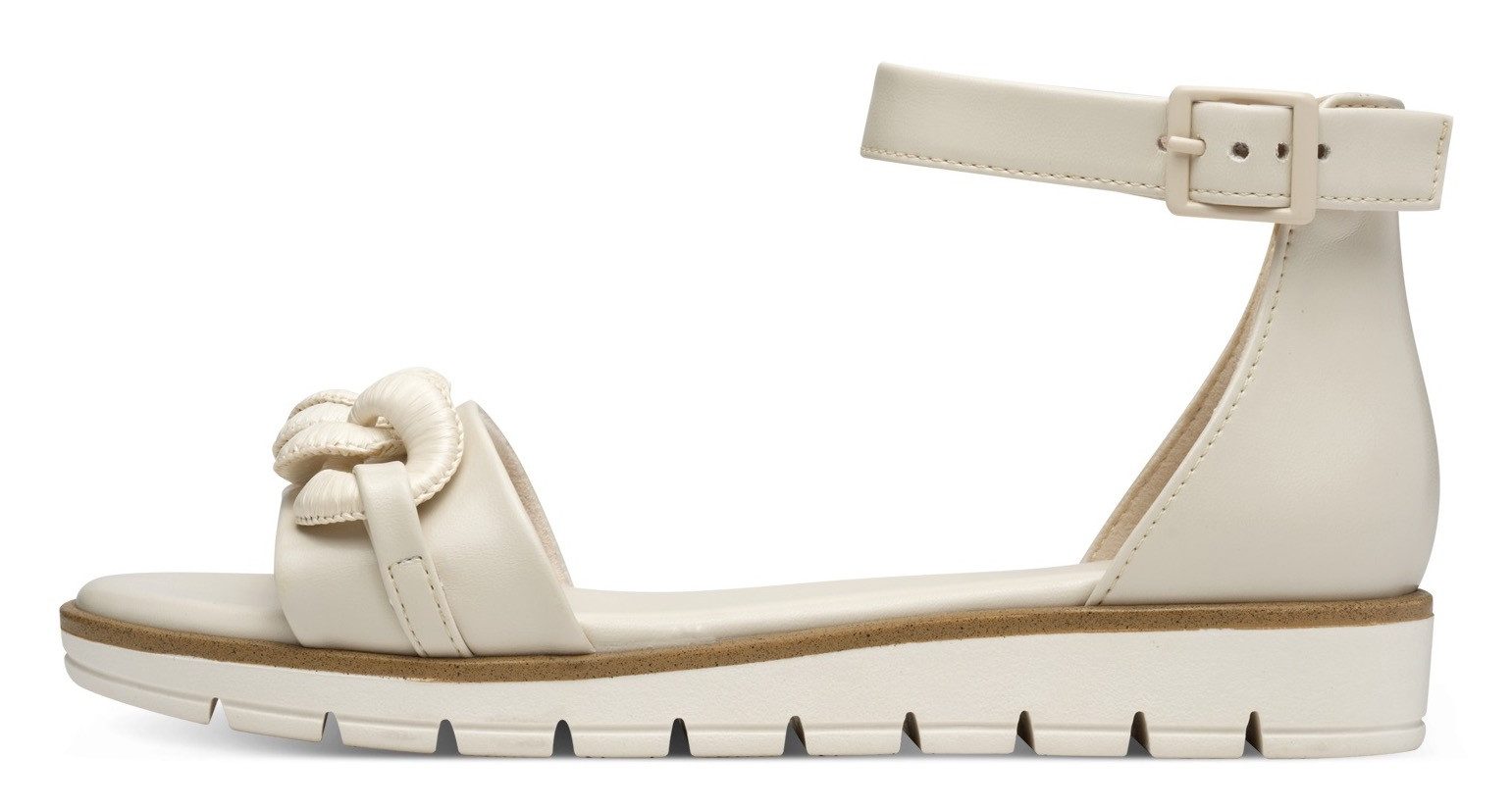 Marco Tozzi Sandalen , sleehak, zomerschoen, sandaal, met sierketting in ton-sur-ton