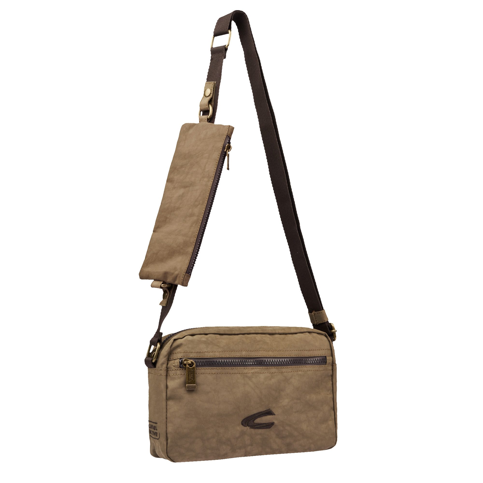 camel active Handtas Journey veelzijdige metgezel van robuust nylon en met licht gewicht dames handtassen maat 16,5 cm grijs