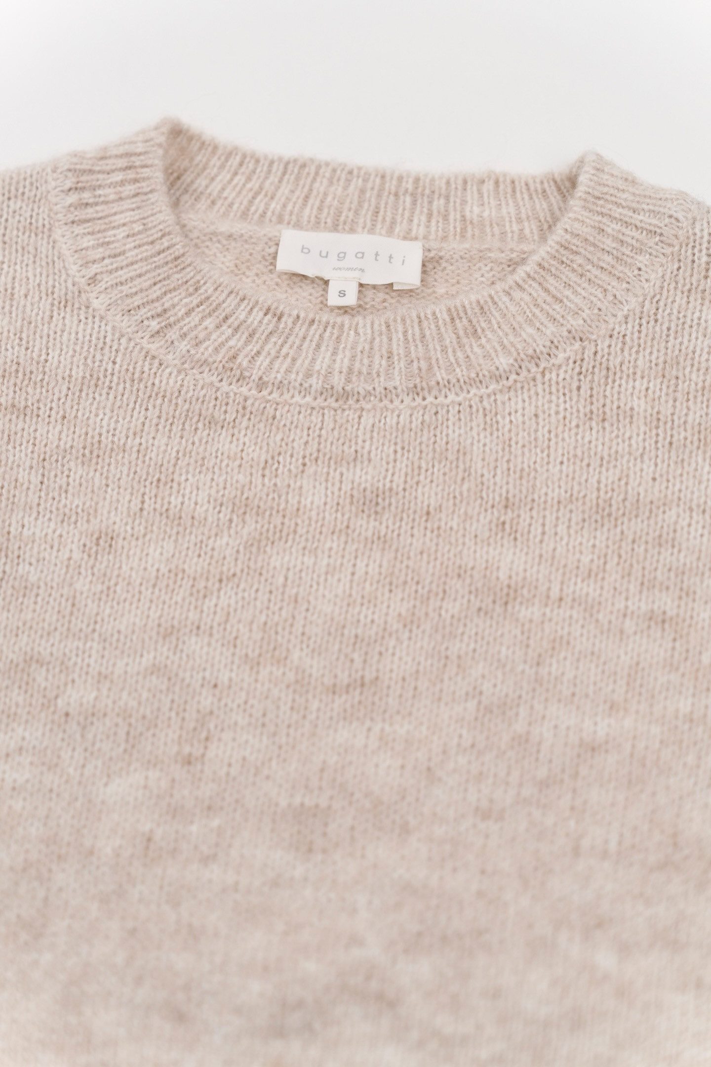 Bugatti Trui met ronde hals van alpaca-wolmix