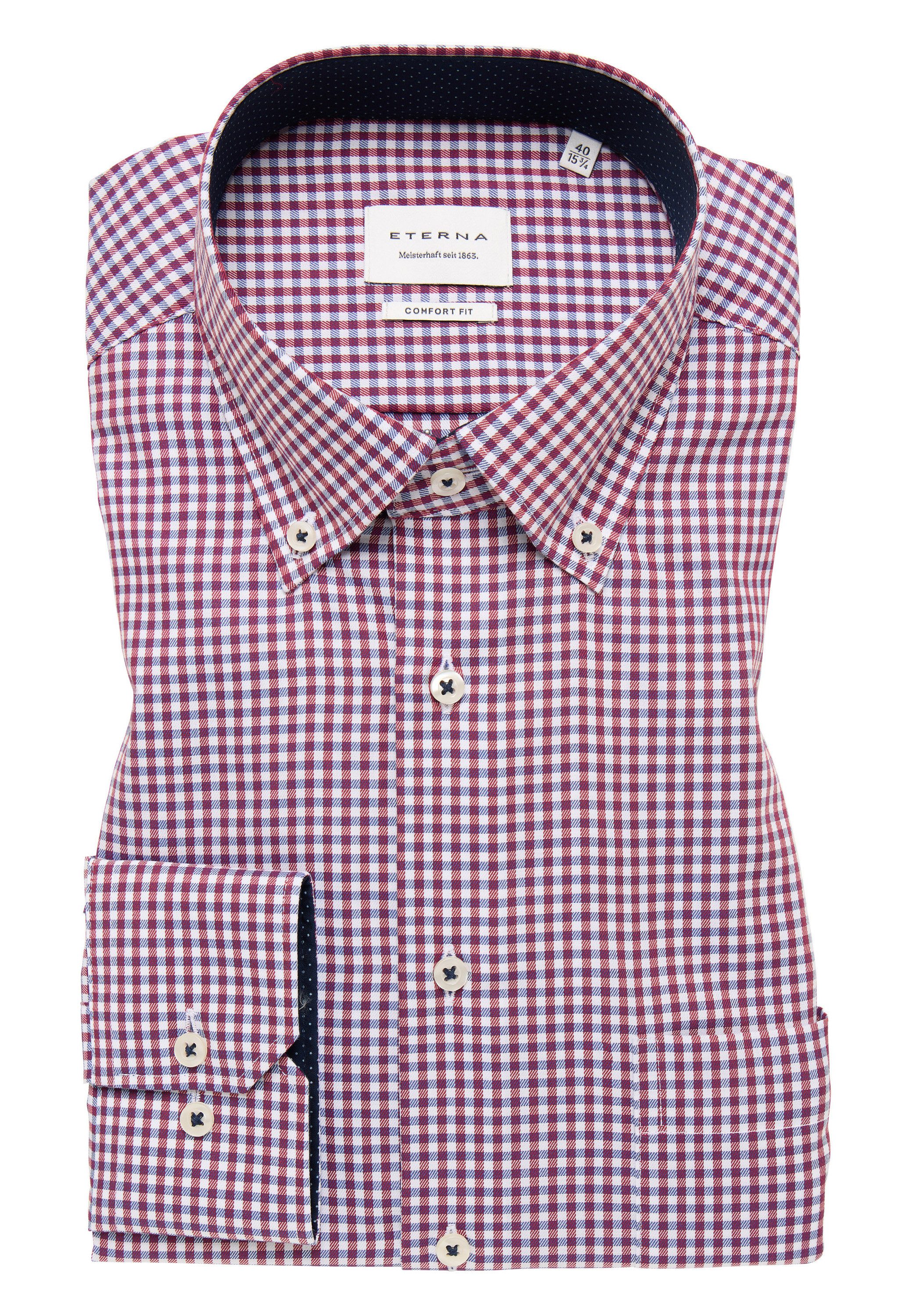 Eterna Overhemd met lange mouwen Comfort fit NON IRON (strijkvrij)