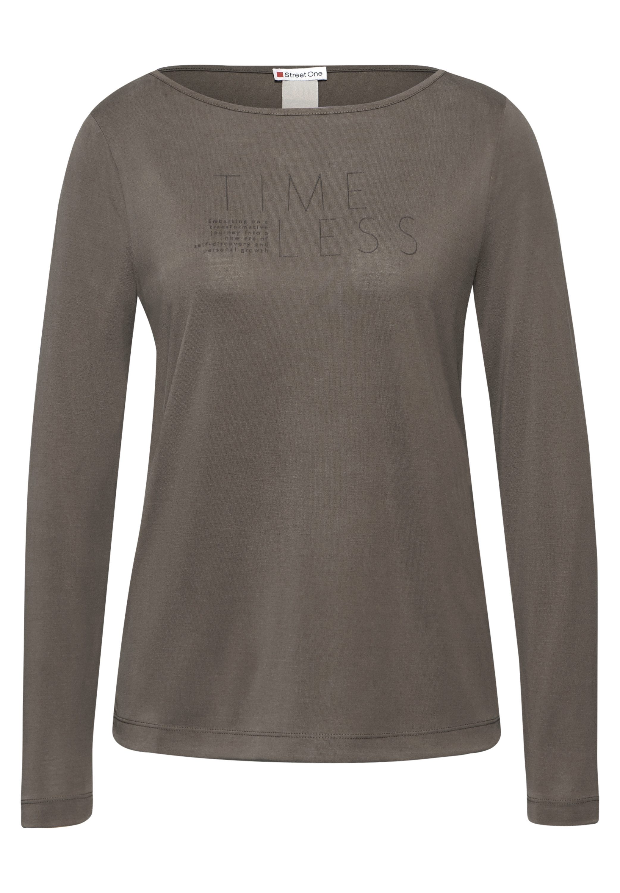 STREET ONE Shirt met lange mouwen met belettering