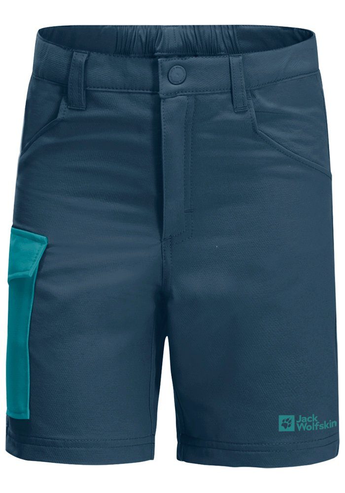 Jack Wolfskin Cargoshort ACTIVE SHORTS K kinderen outdoorbroeken maat 116 blauw