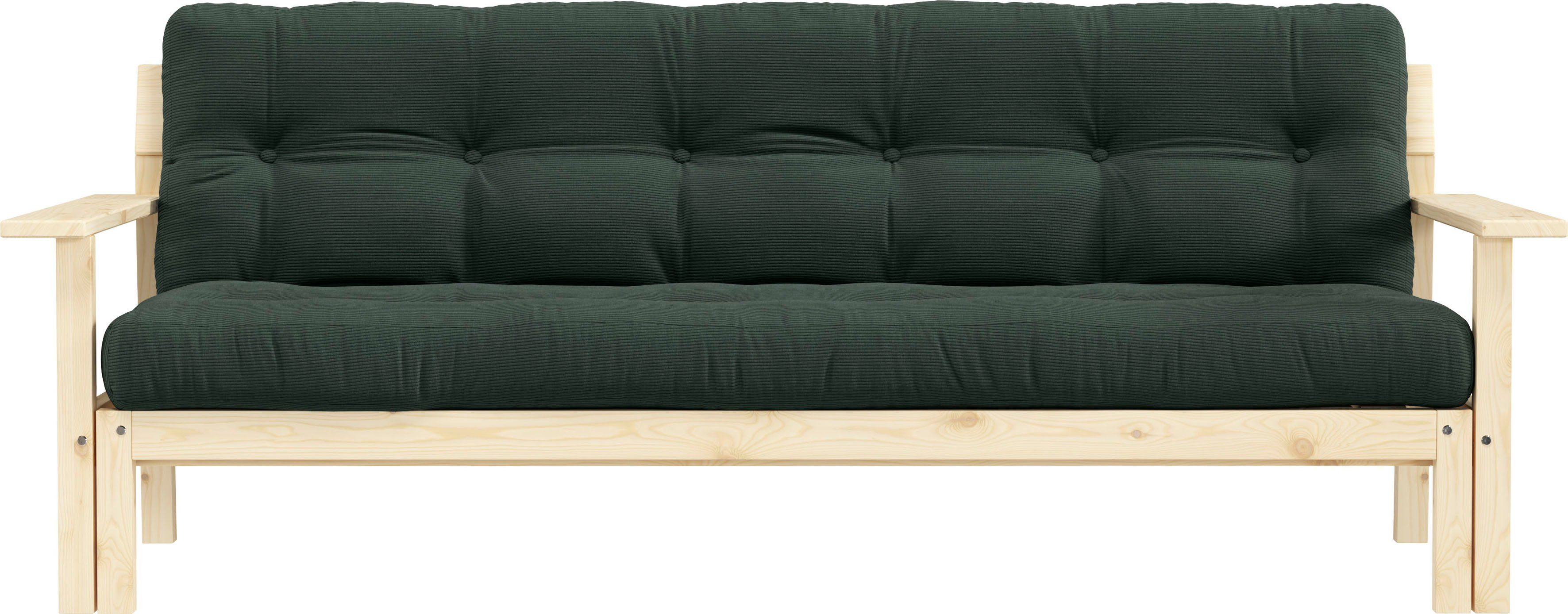 Karup Slaapbank Unwind Met houtstructuur, incl. futonmatras, ligoppervlak 130x190 cm groen, slaapbanken