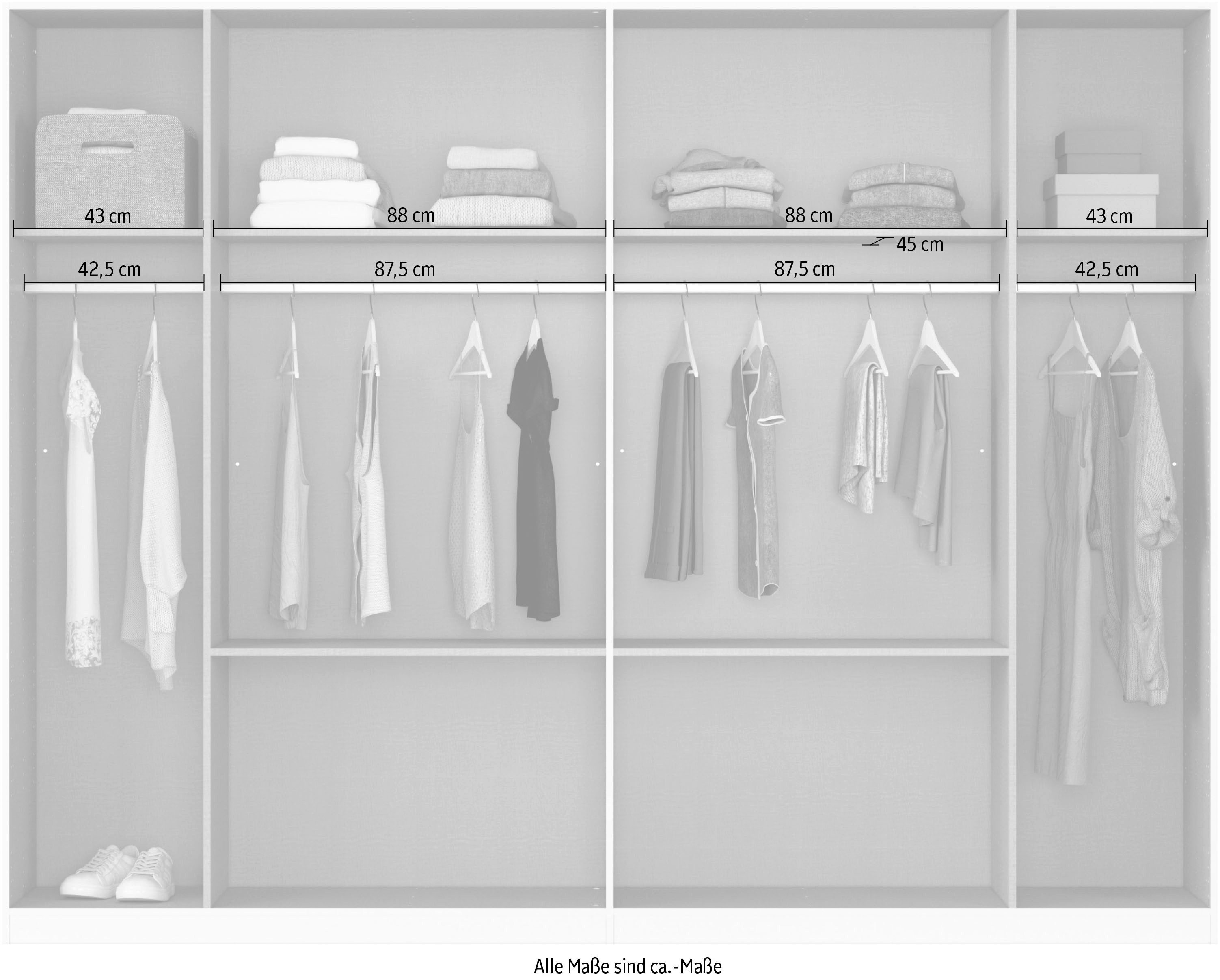 rauch Draaideurkast Kledingkast kast garderobe garderobekast MAINZ greeploze front, buitendeuren met push-to-open functie made in germany