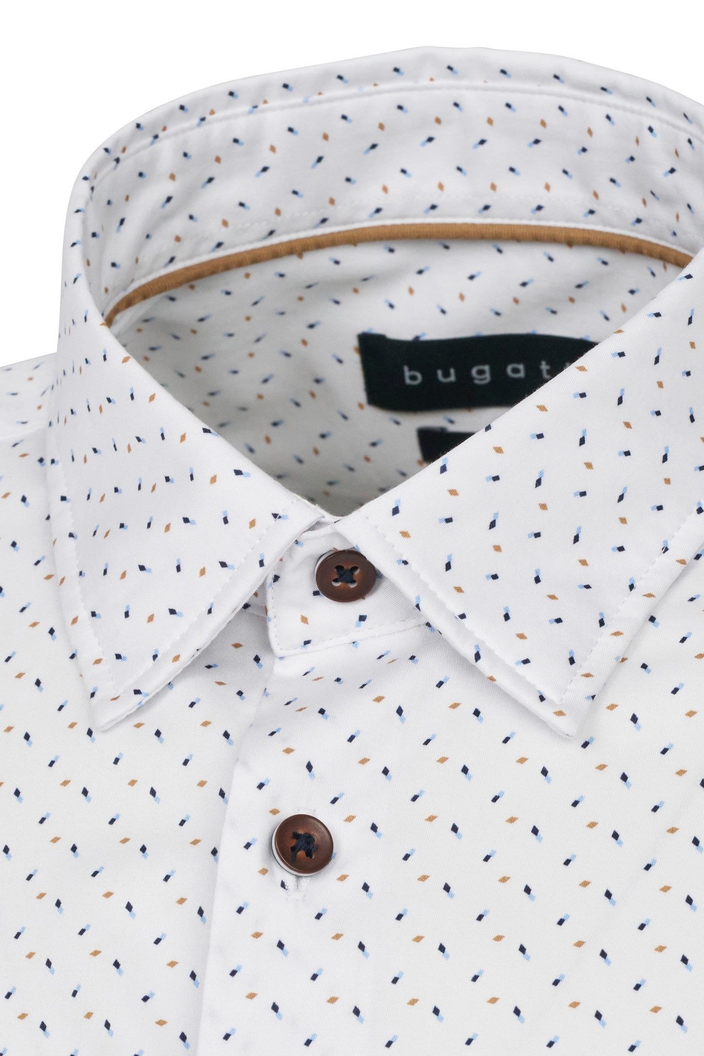 Bugatti Overhemd met lange mouwen in satijnlook en met onder-button-down kraag