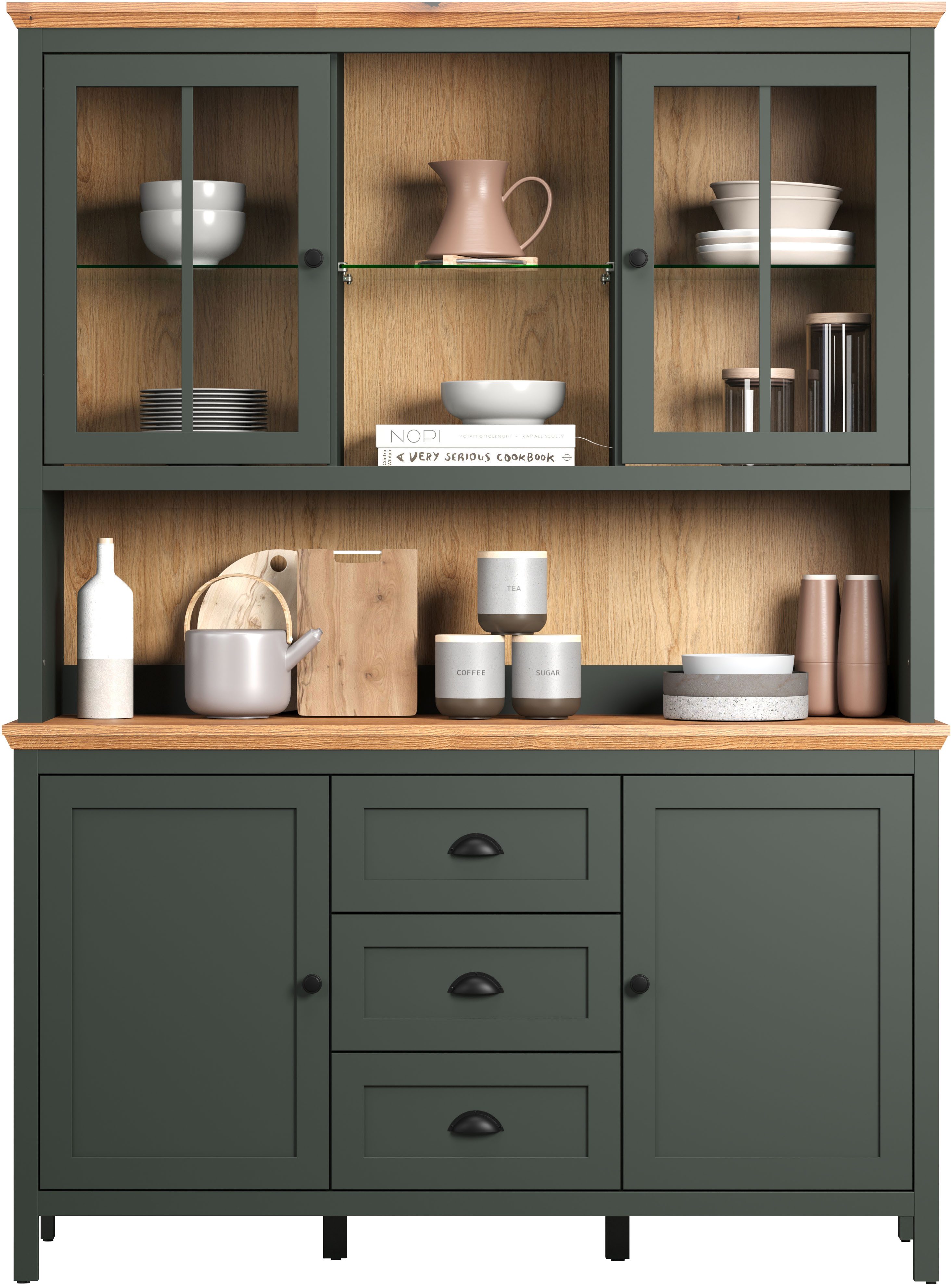 Home affaire Buffetkast Vienna Servieskast, incl. LED-verlichting(B/D/H) 146/39/112 cm (1 stuk)