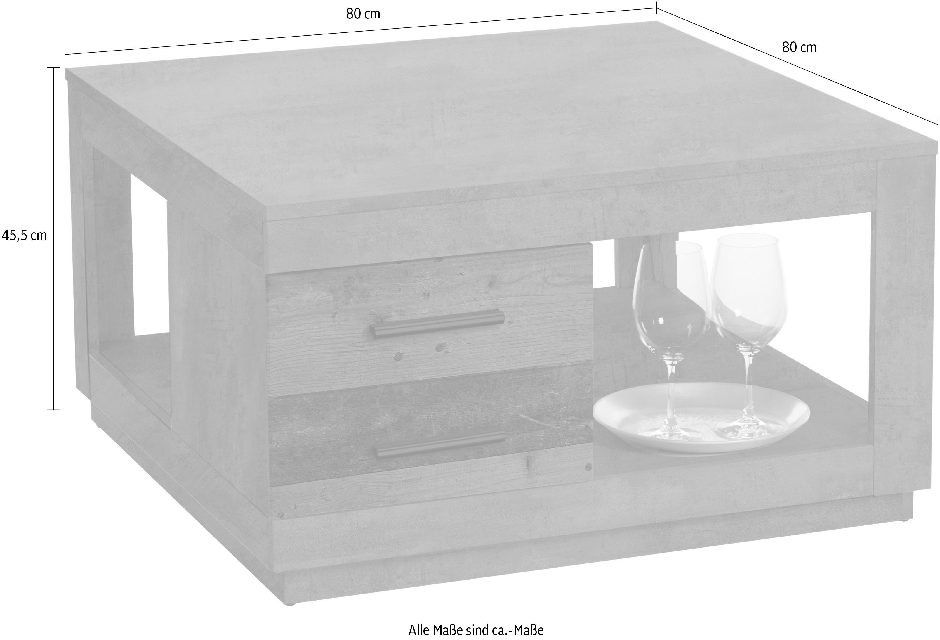 Stolkom Salontafel Fulda met lades in beton decor