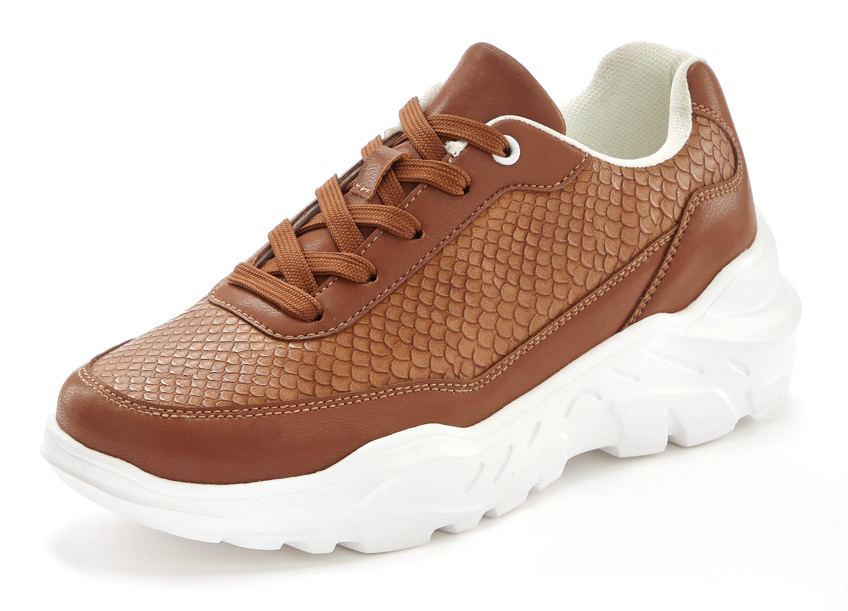 Lascana Sneakers Lage schoen, sportschoen, lichte chunky zool VEGAN