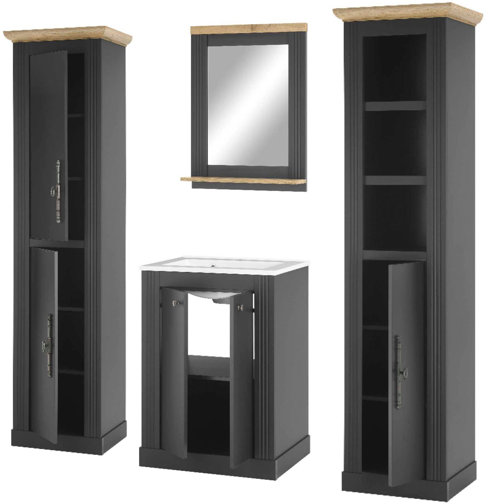 Home affaire Badkamerserie WESTMINSTER, badkamer in landhuisstijl, 4-delig badkamer (4-delig)