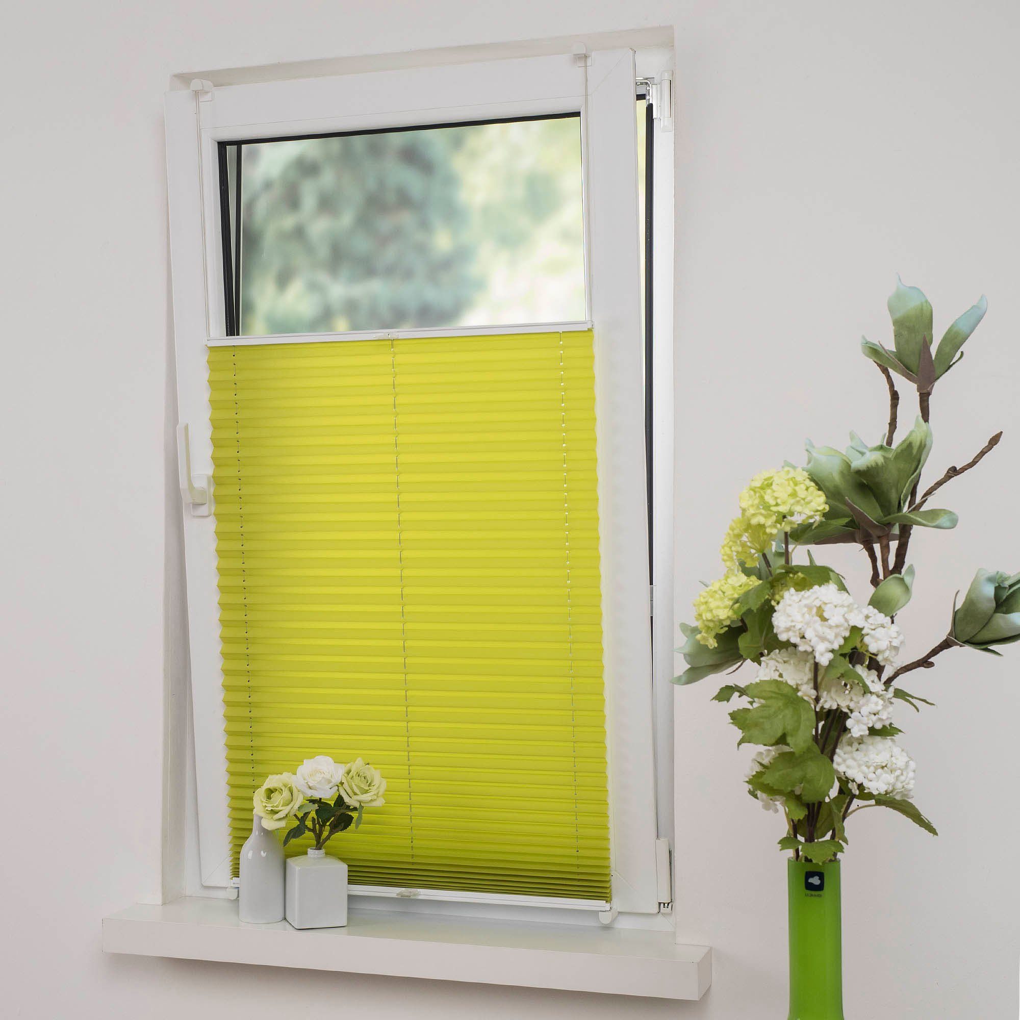 Liedeco Plissé Klemmfix-plisségordijn Gespannen (1 stuk) plisségordijnen maat 60 cm x 220 cm groen